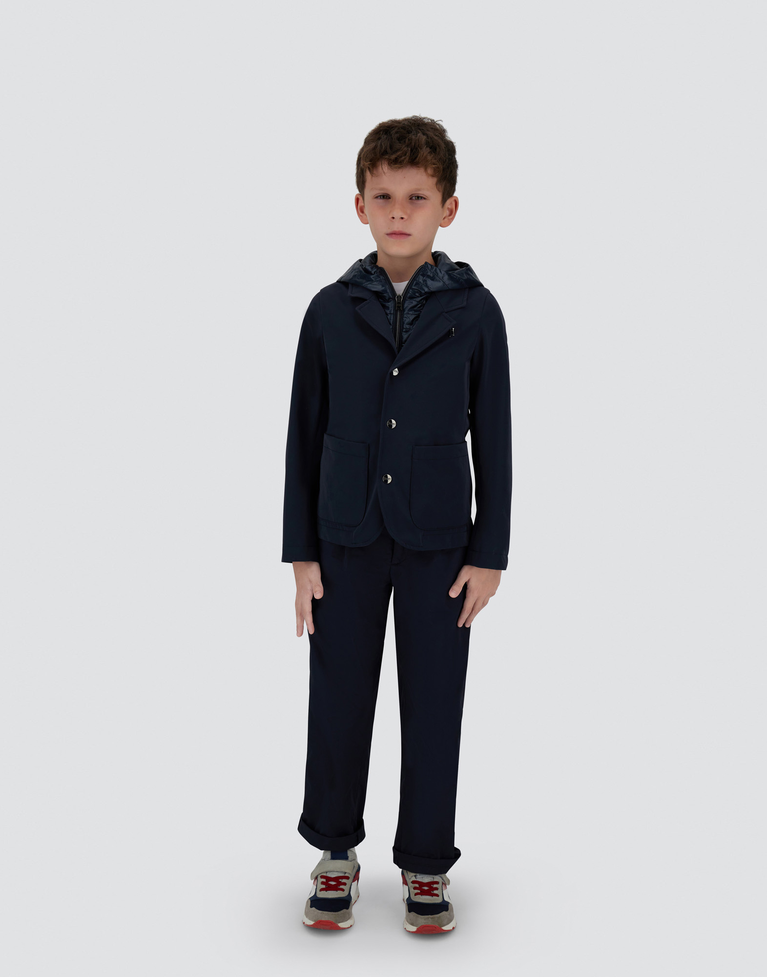 Herno Jacket In City Life And Nylon Ultralight In Blue