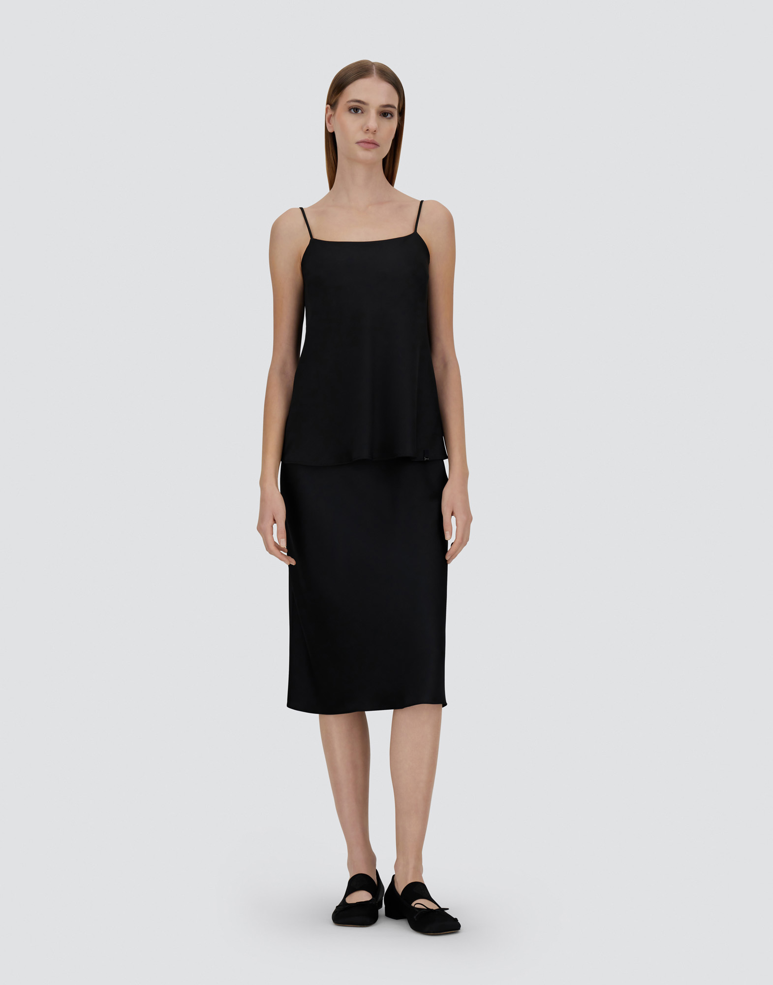Herno Resort Top In Satin Effect In Black