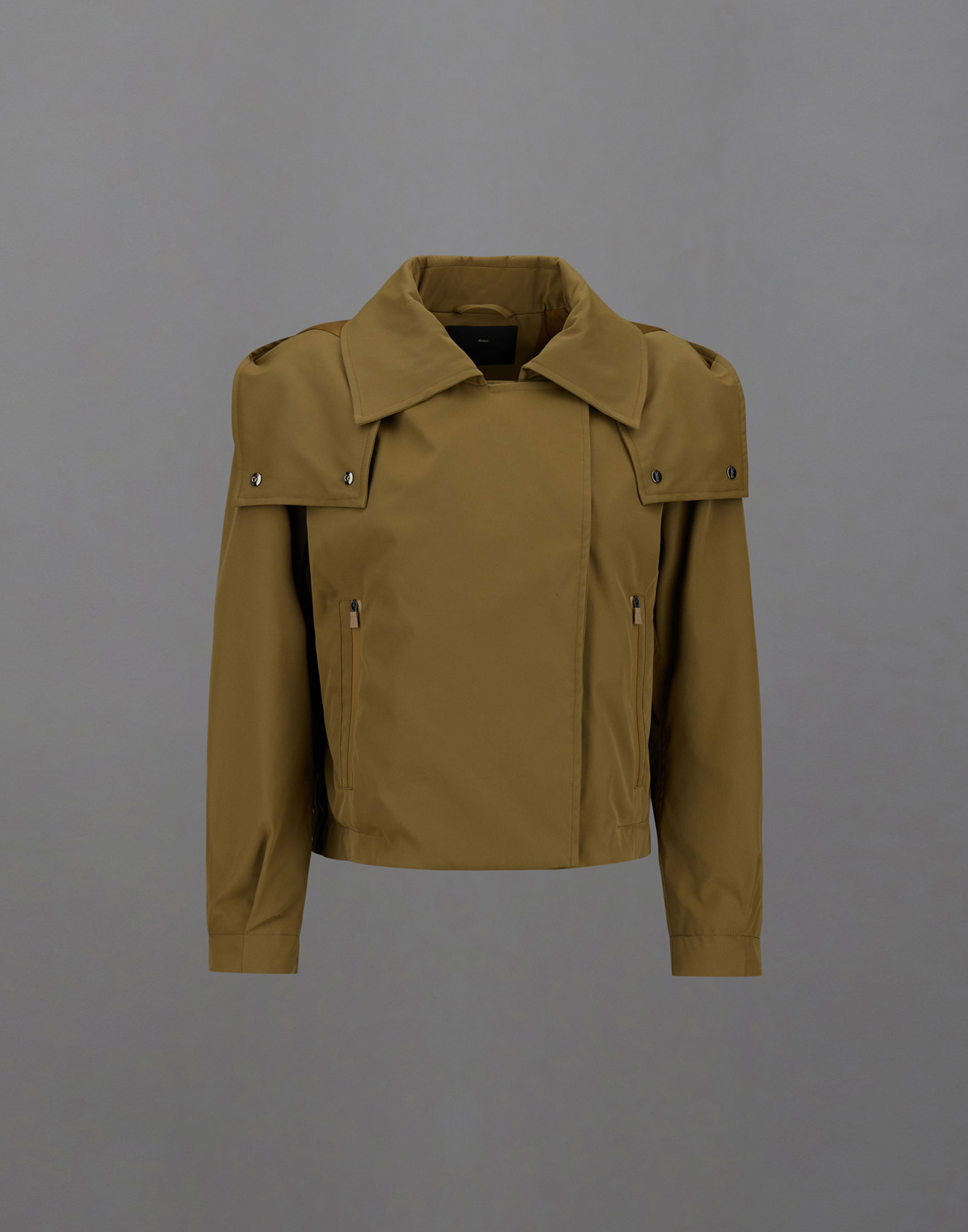 Herno Laminar Biker Jacket In Organic-tech Feel In Light Brown