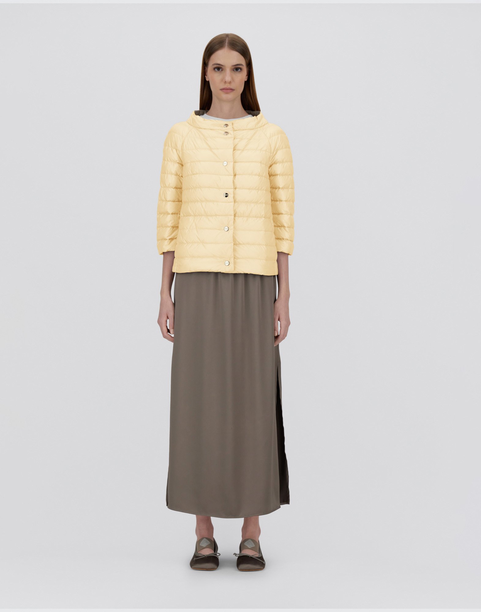 Herno Reversible Cape Nylon Ultralight In Yellow/chantilly