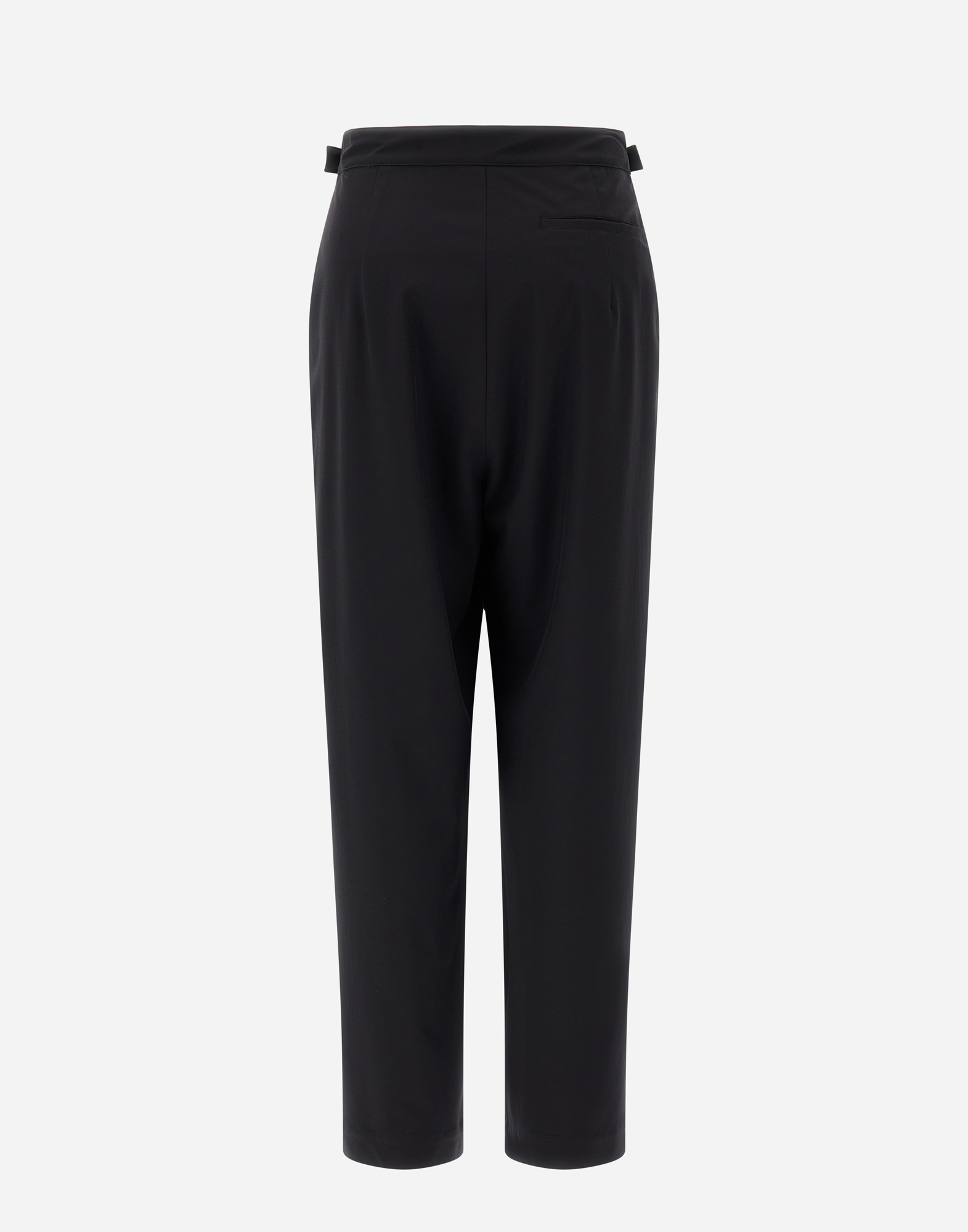 Herno Straight Leg Trousers With Elasticized Waist And Pockets In Black
