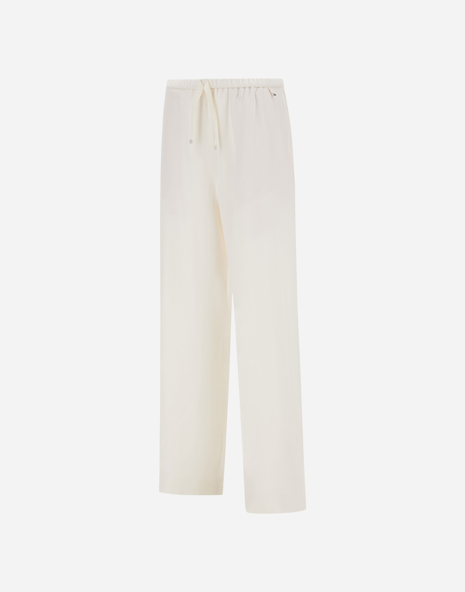 Herno Resort Trousers In Cotton Feel With Drawstring In White