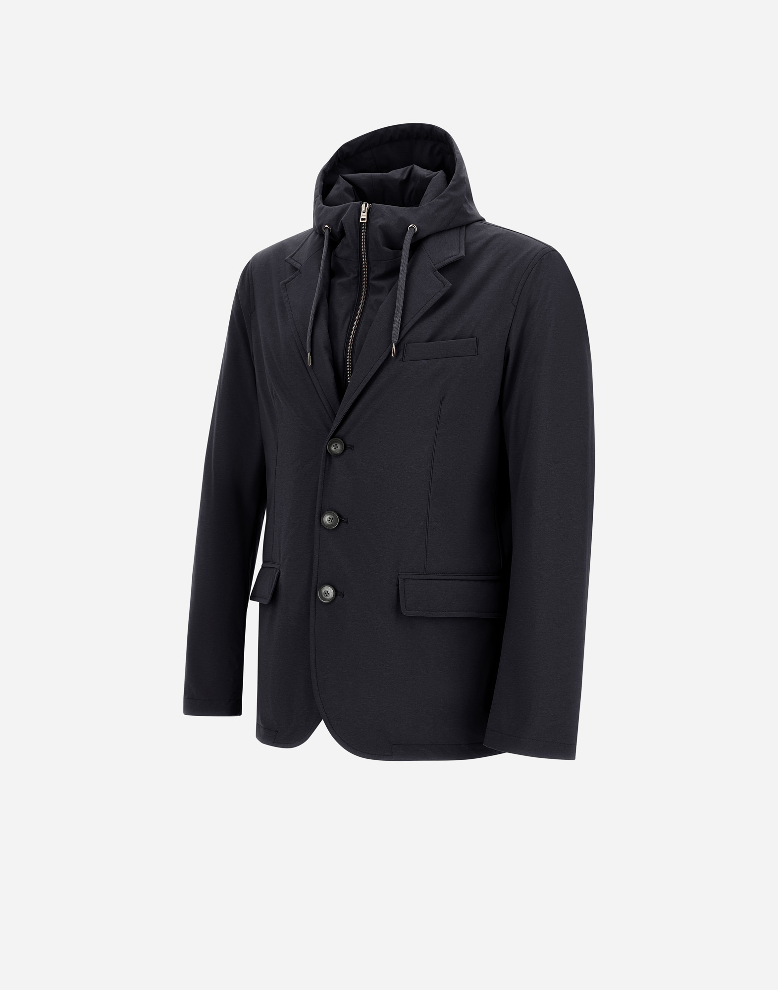 Herno Resort Blazer In Nylon Comfort Stretch In Black