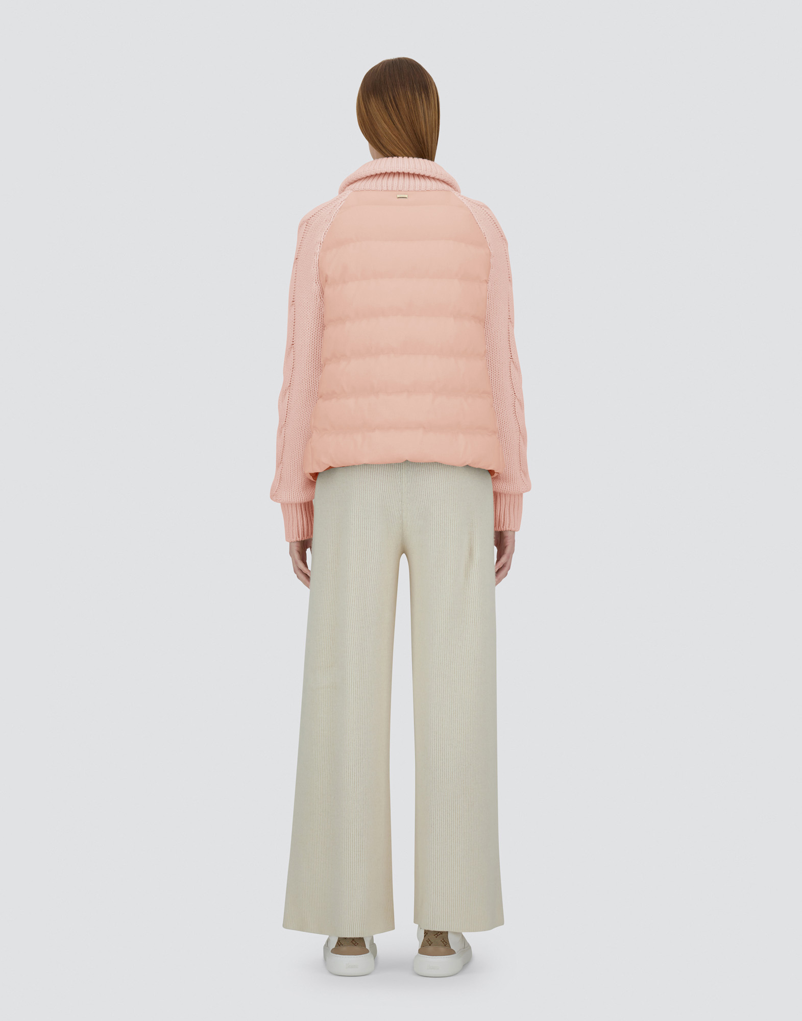 Herno Jacket In Cashmere, Silk And Knit In Light Pink