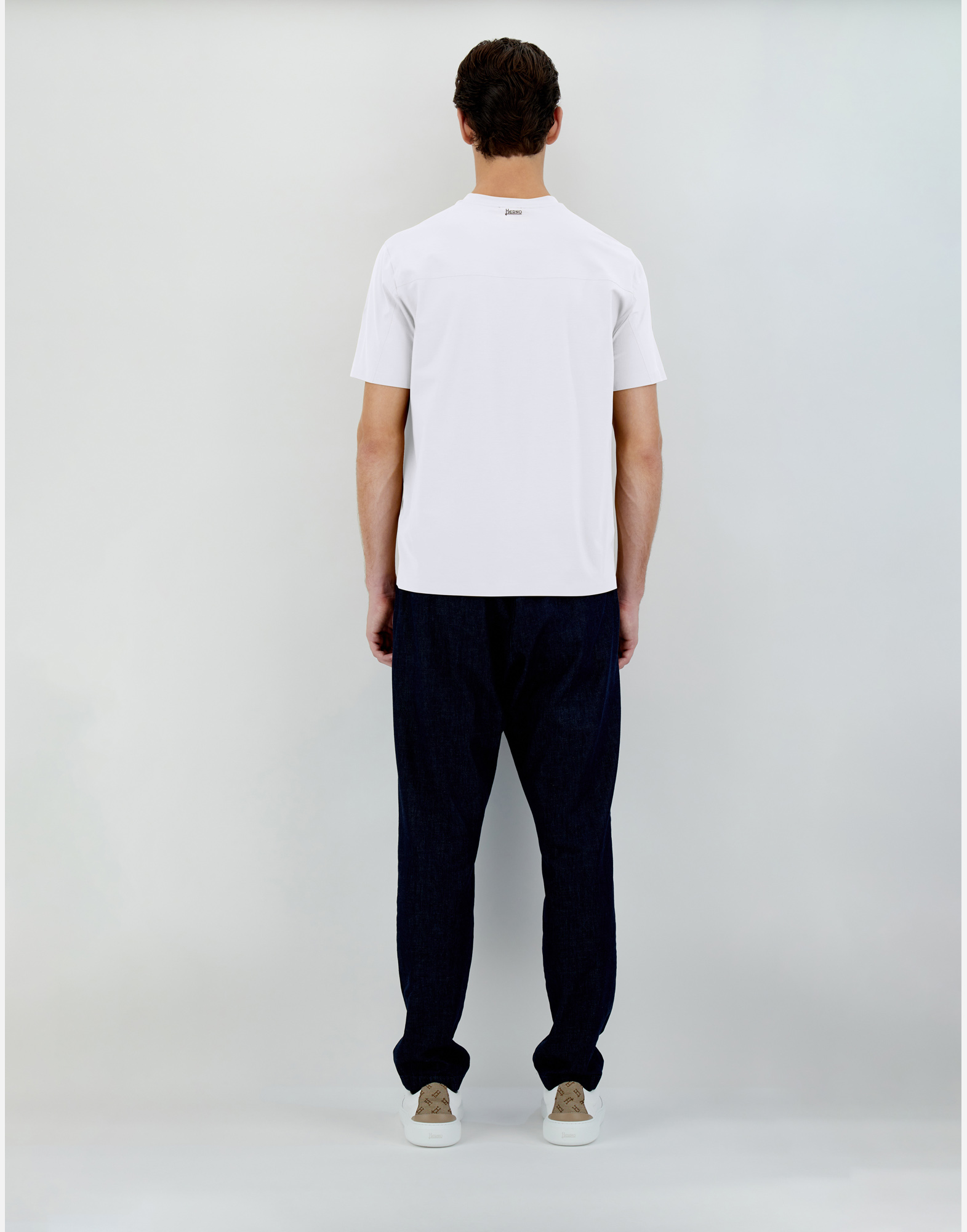 Shop Herno T-shirt In Superfine Cotton Stretch In White