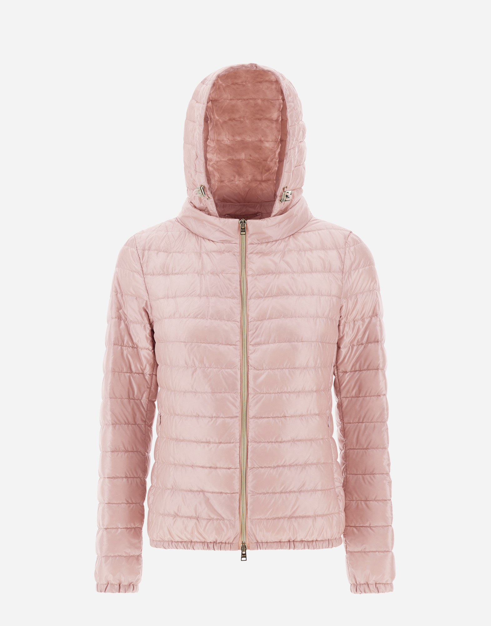 Herno Iconico Angela Classic Short Down Puffer Jacket In Light Pink