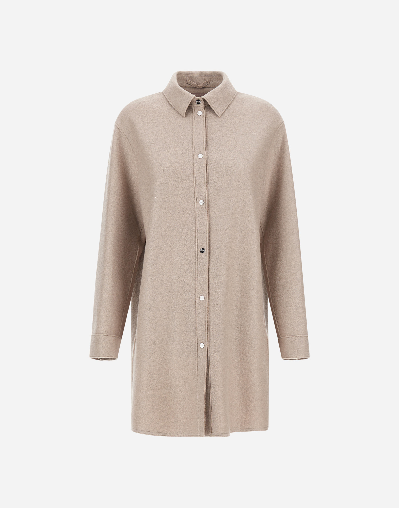 Herno Resort Shacket In Felted Wool In Neutral