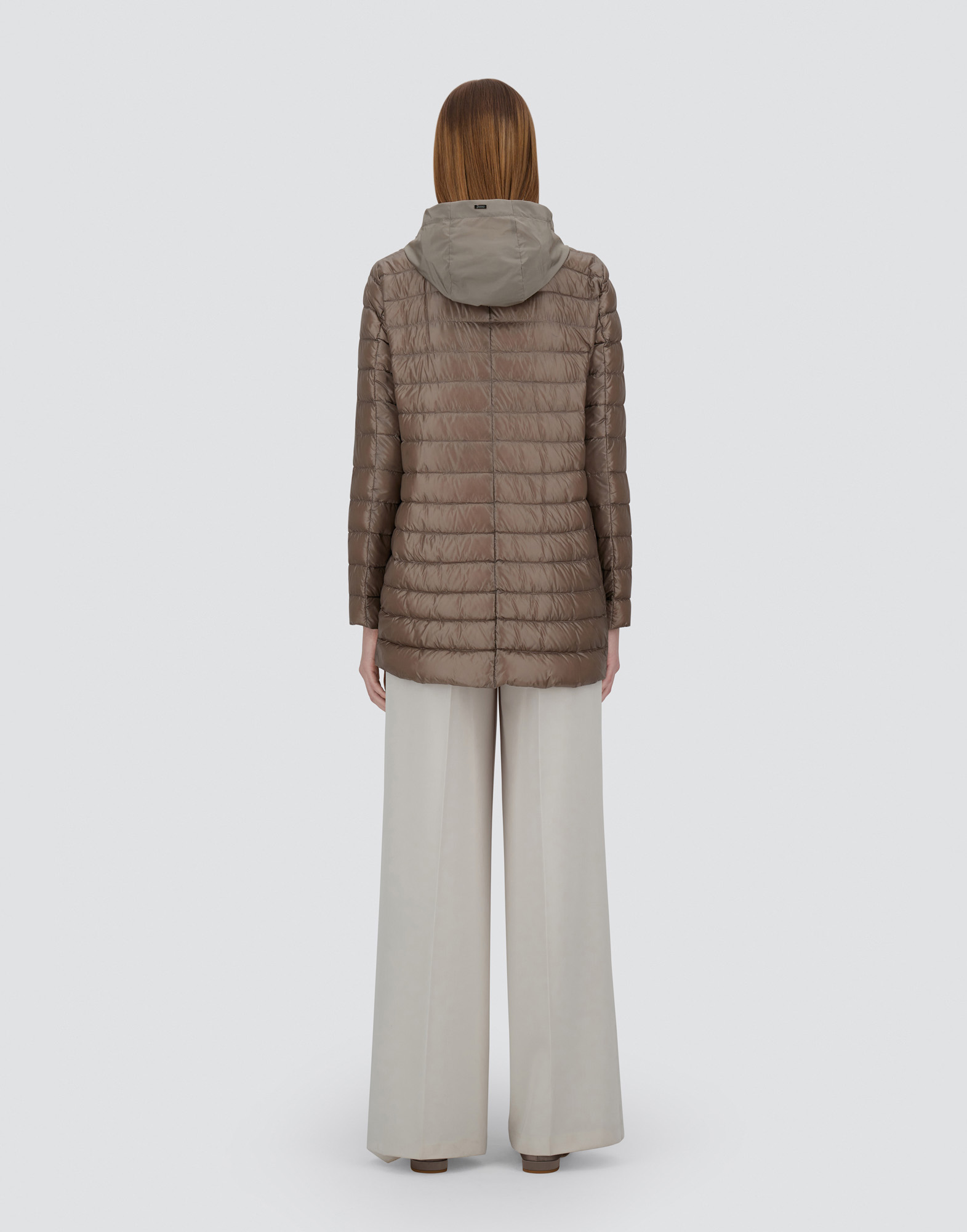 Herno A-shape Jacket In Nylon Ultralight And Techno Taffeta In Dove Grey