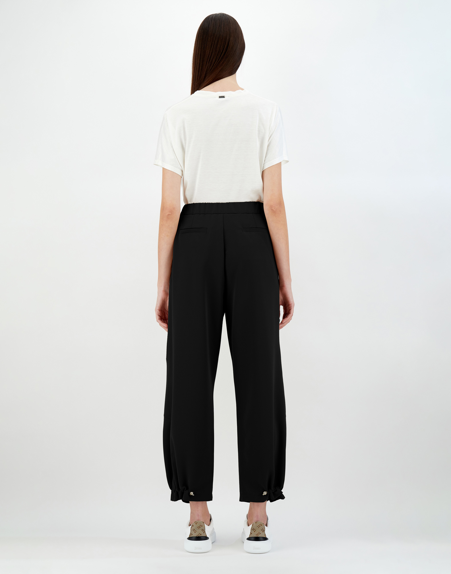Herno Viscose Effect Trousers In Black