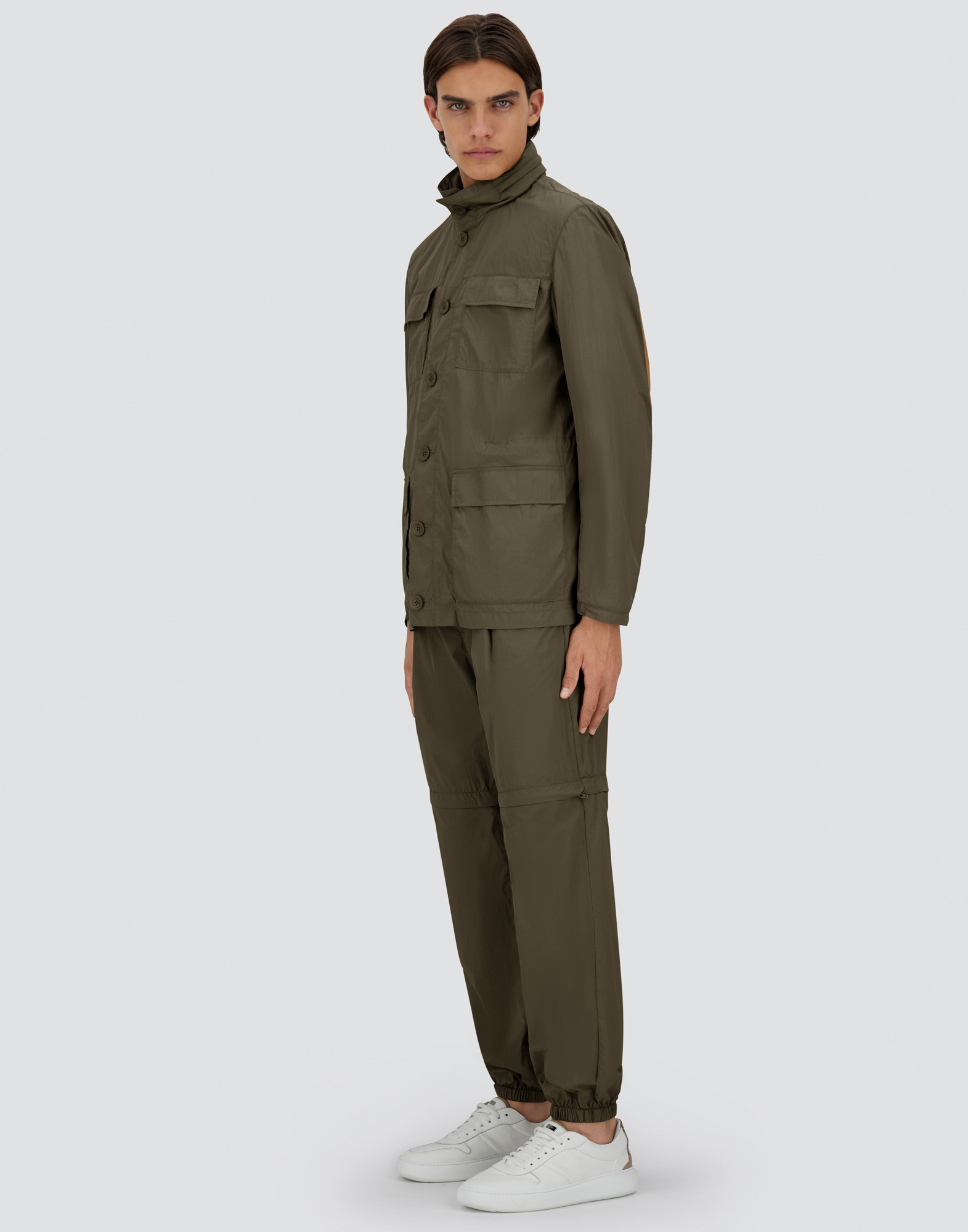 Shop Herno Ultralight Crease Field Jacket In Light Military