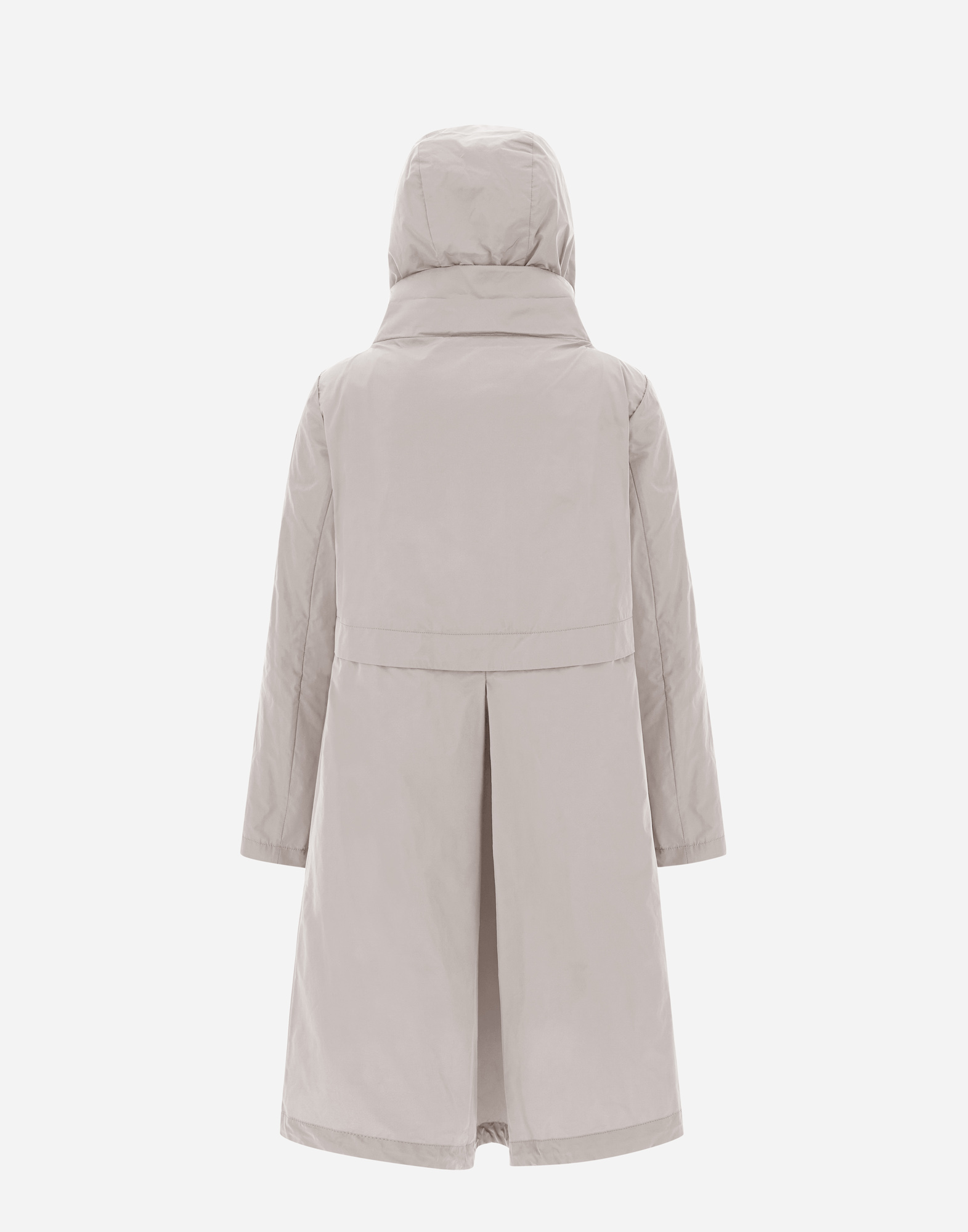 Herno New Techno Taffeta' ロング パーカ In Grey Pearl