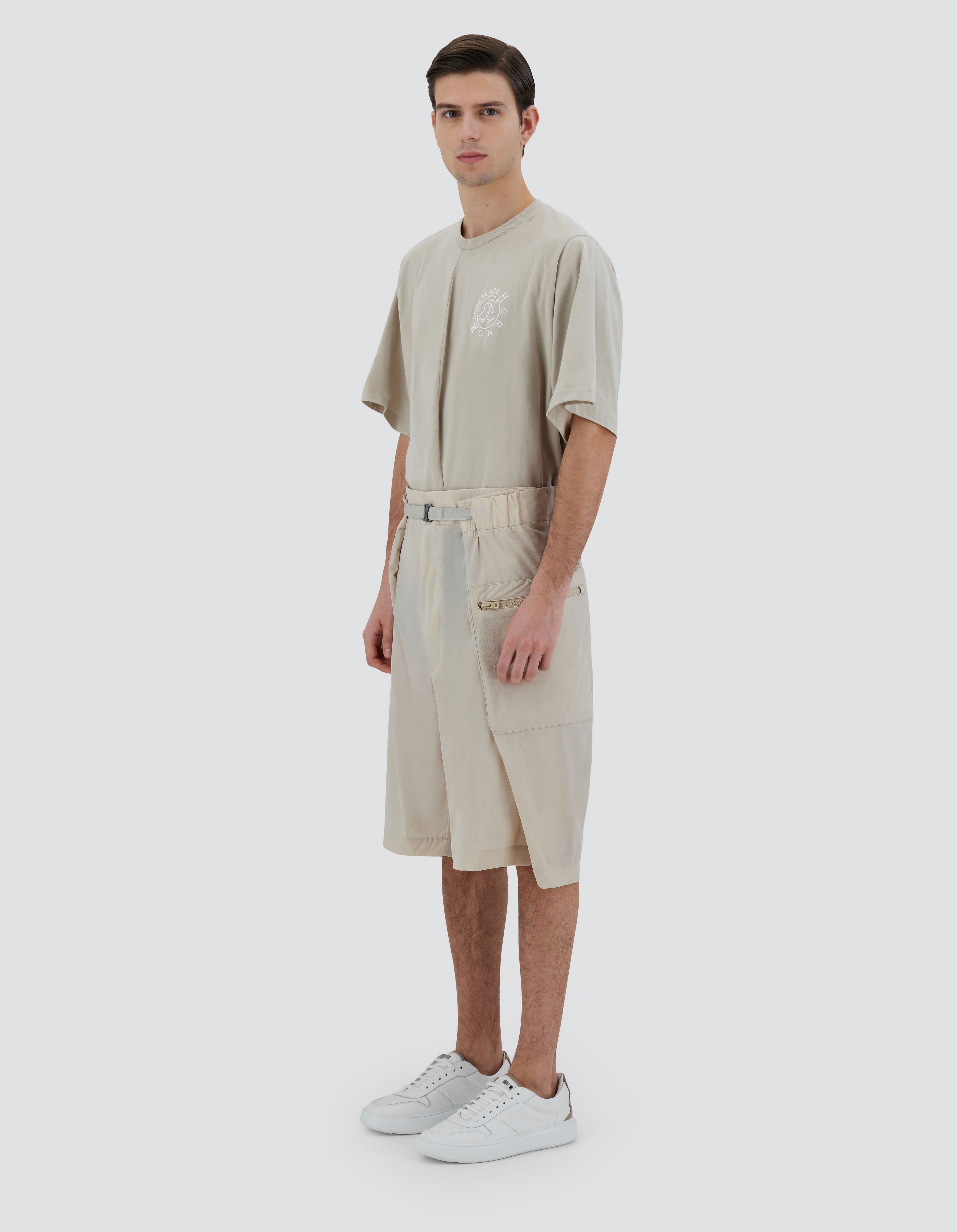 Herno Globe Cropped Trousers In Eco Everyday In Light Beige