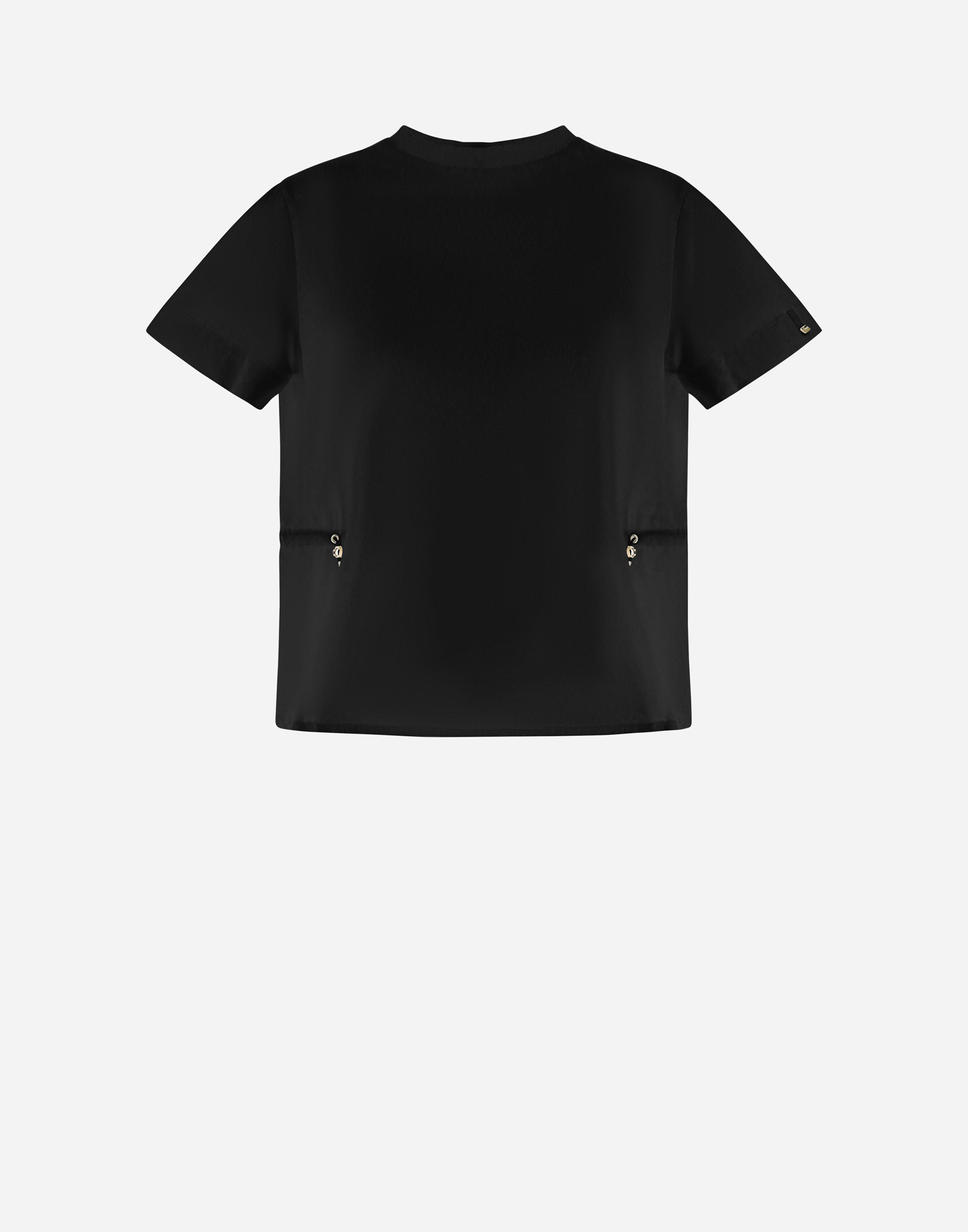 Herno Chic Cotton Jersey & New Techno Taffetà Tシャツ In Black