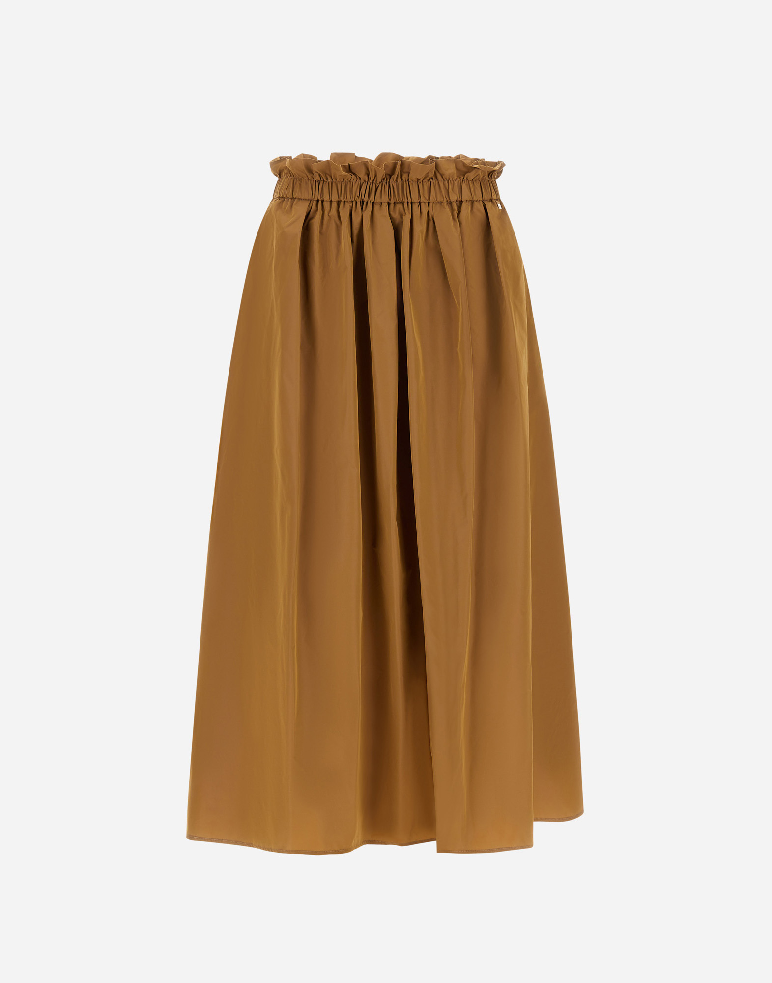 Herno New Techno Taffeta Skirt In Camel
