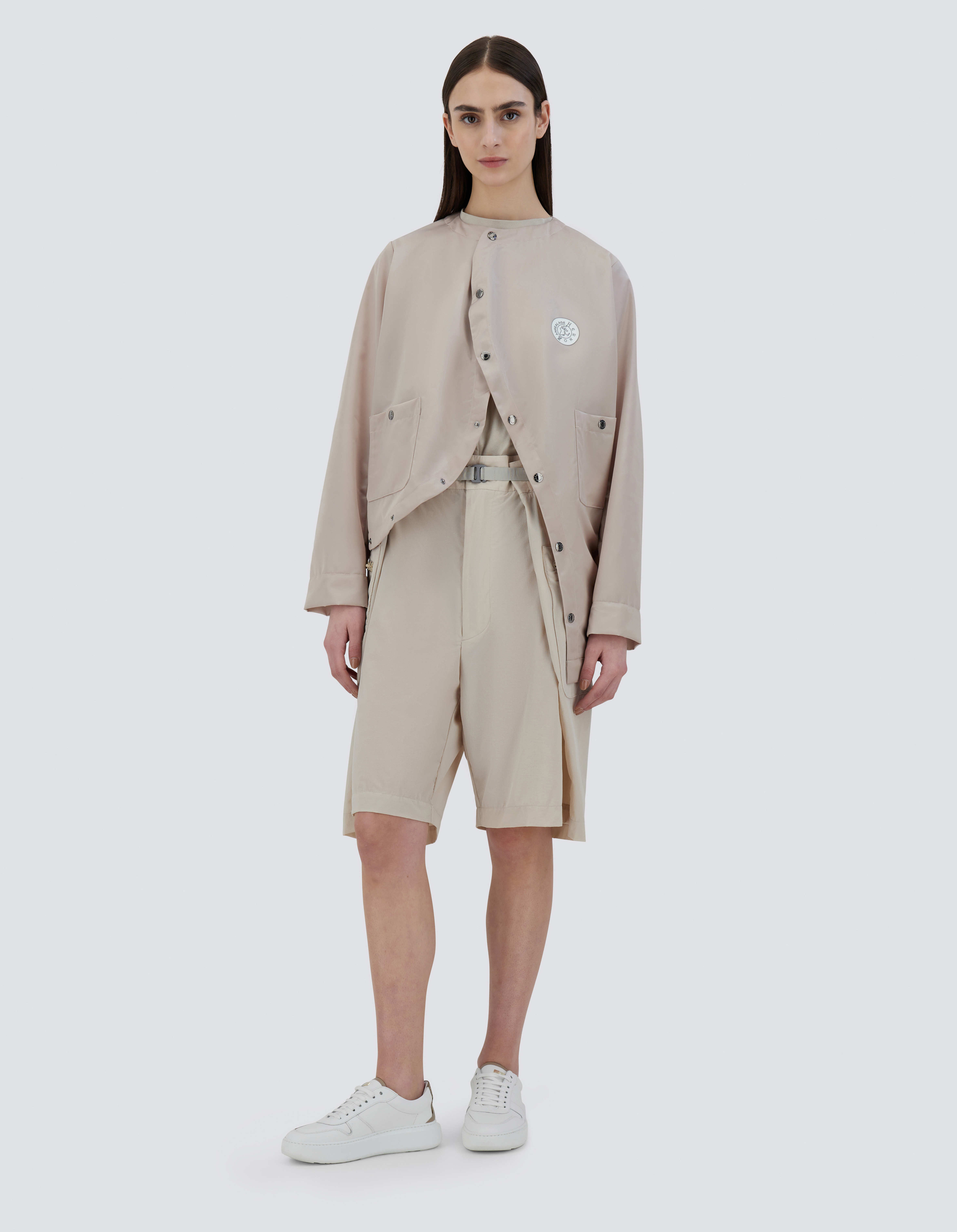 Herno Globe Jacket In Shiny Recycled In Light Beige
