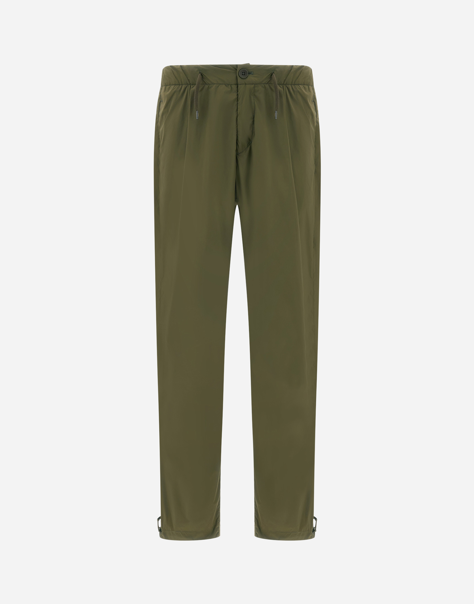 Herno Light Nylon Stretch Trousers In Light Military