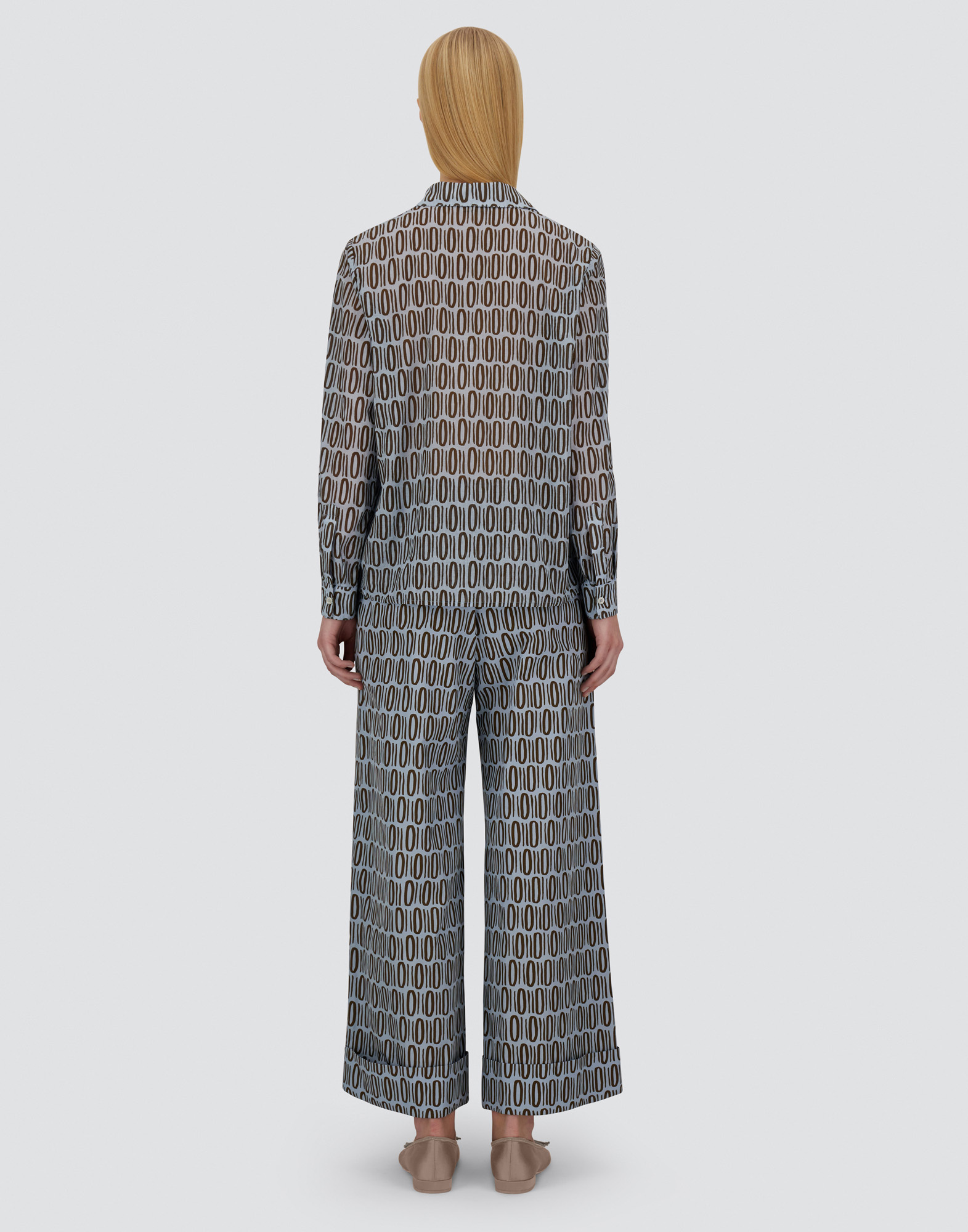 Herno Resort Shirt In Light Cotton Rectangular Print