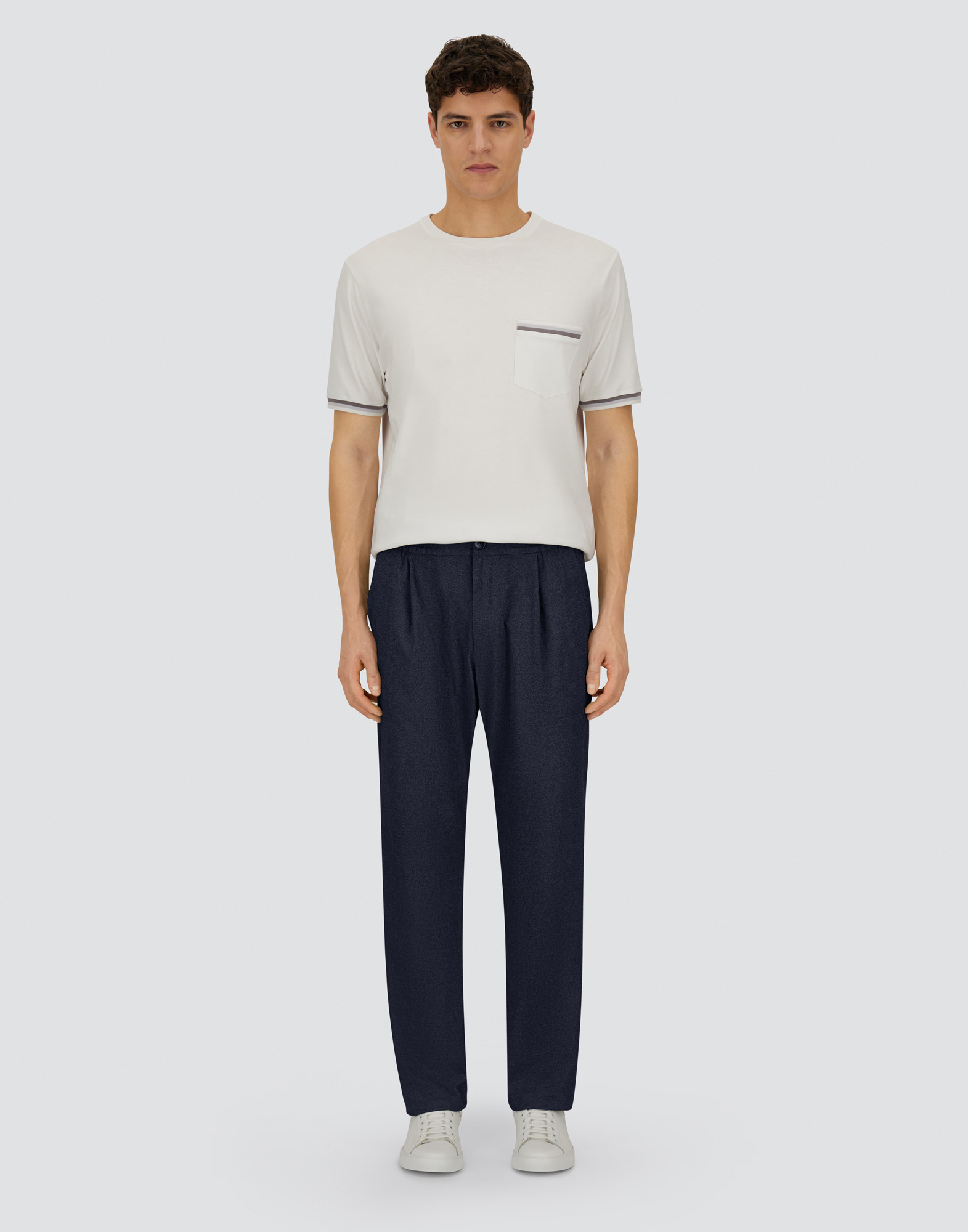 Herno Resort Trousers In Melange Suede Effect