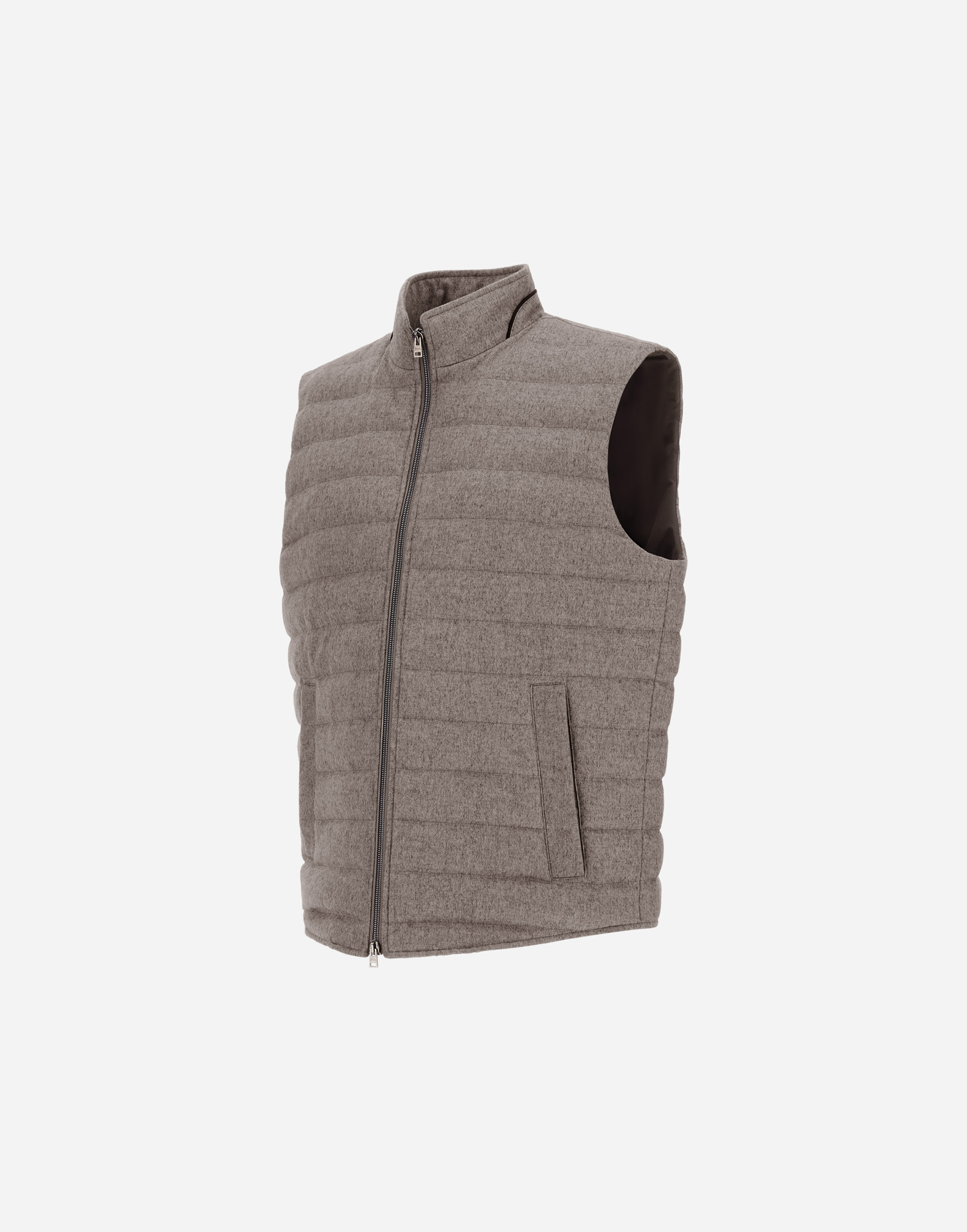 Herno Cashmere And Silk Sleeveless In Dove Grey