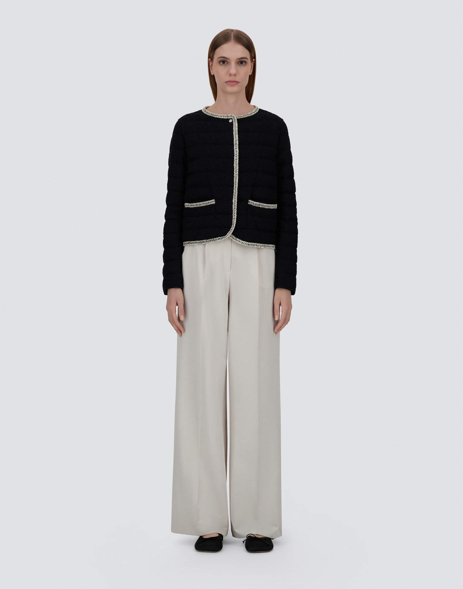 Herno Jacket In Bright Bouclé In Black