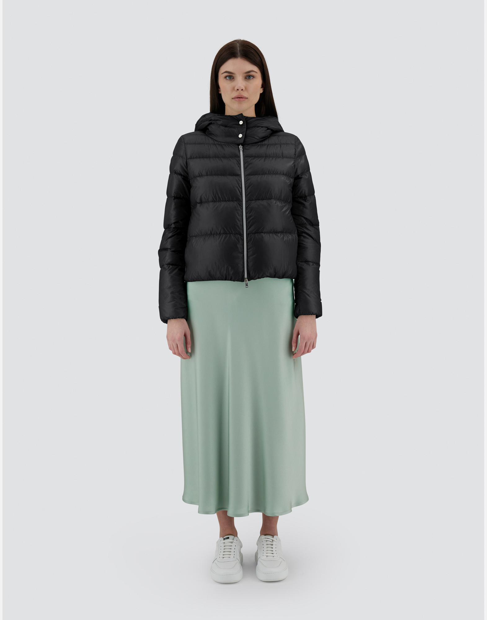 Herno Black Hooded Down Jacket In Nylon Woman In Black