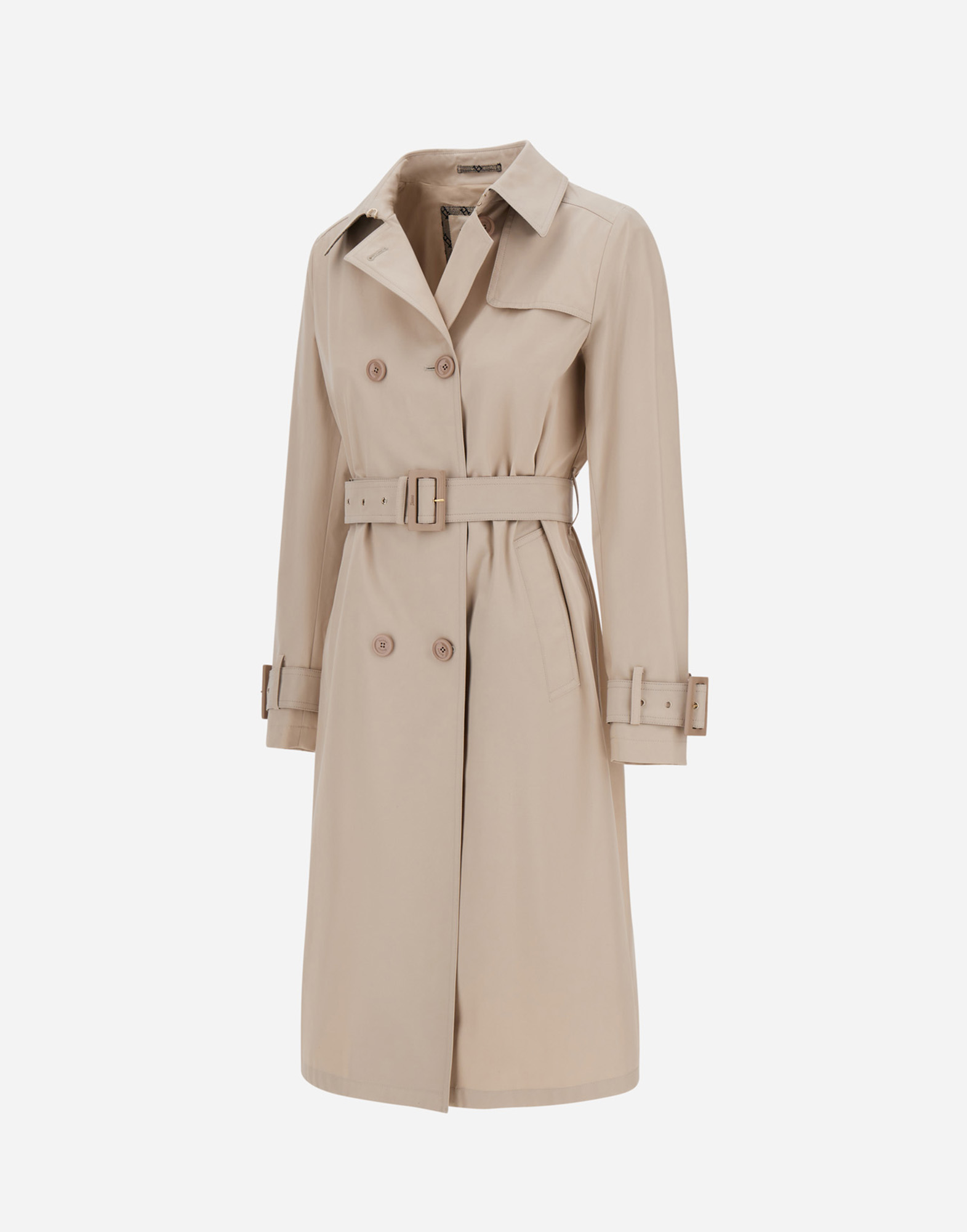 Herno Trench Coat In Delon And Monogram Lurex In Chantilly