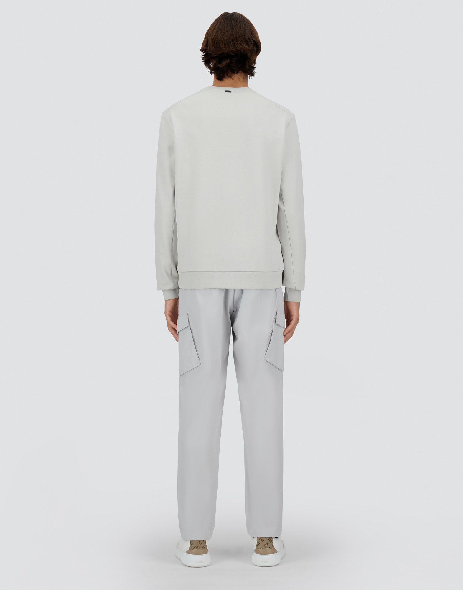 Herno Cotton Sweater And And Nylon Maestro Sweatshirt In Ice