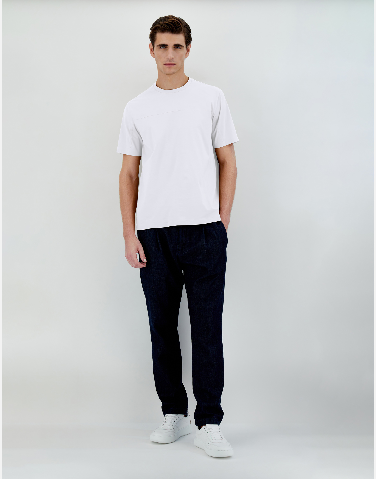 Shop Herno T-shirt In Superfine Cotton Stretch In White