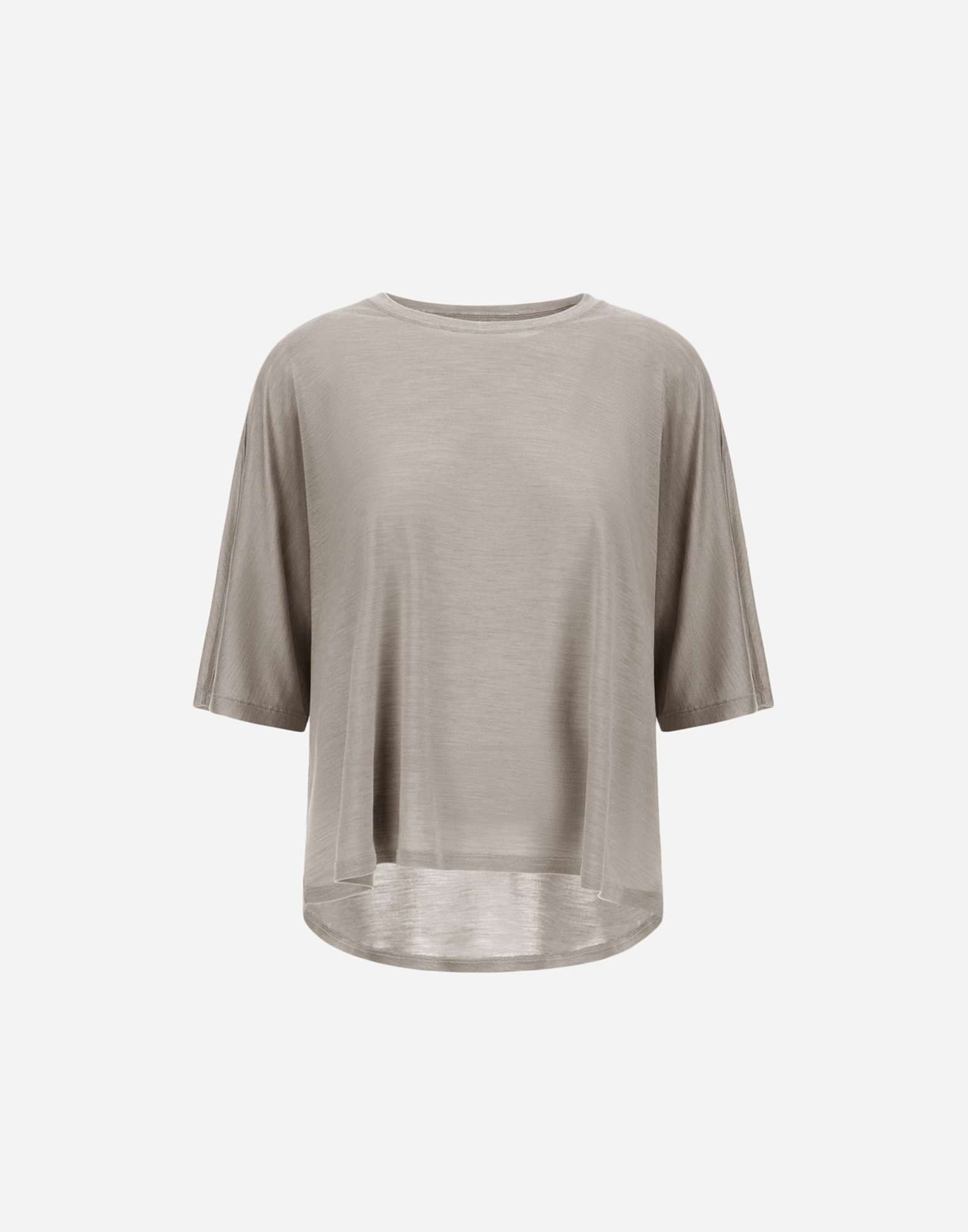 Herno T-shirt In Light Silk & Wool In Chantilly