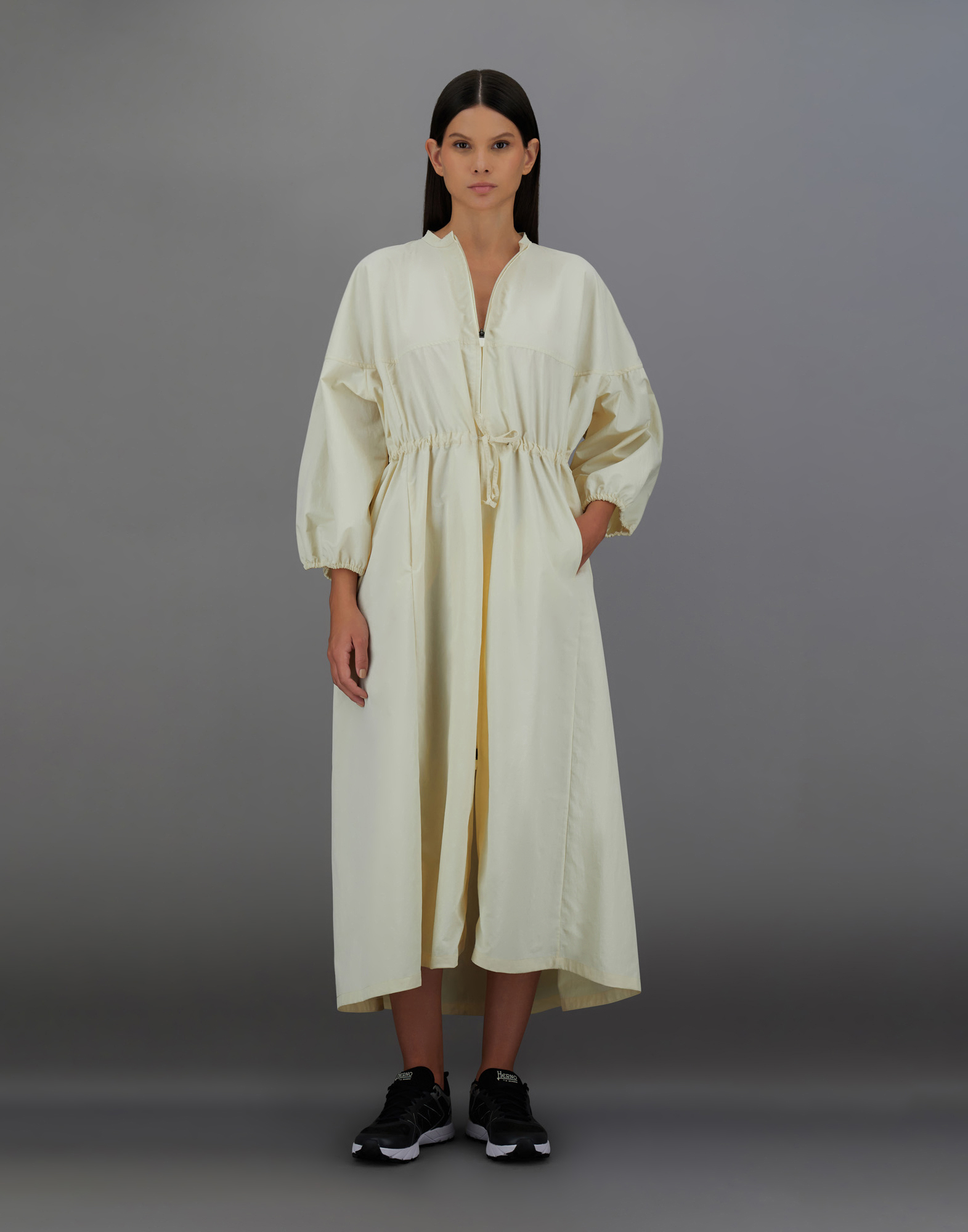 Herno Laminar Dress In Tech-poplin In Cream