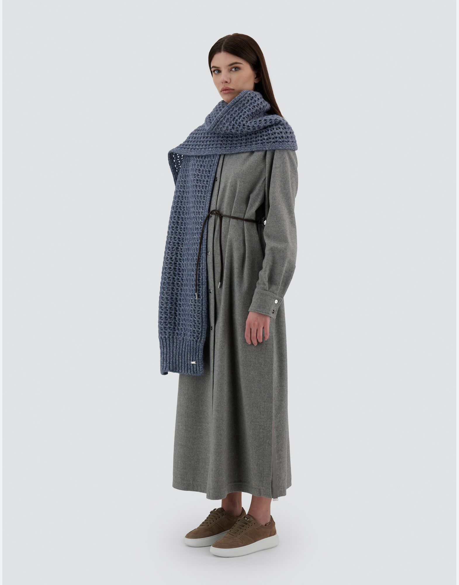 Shop Herno Resort Scarf In Nevegal In Air Force Blue