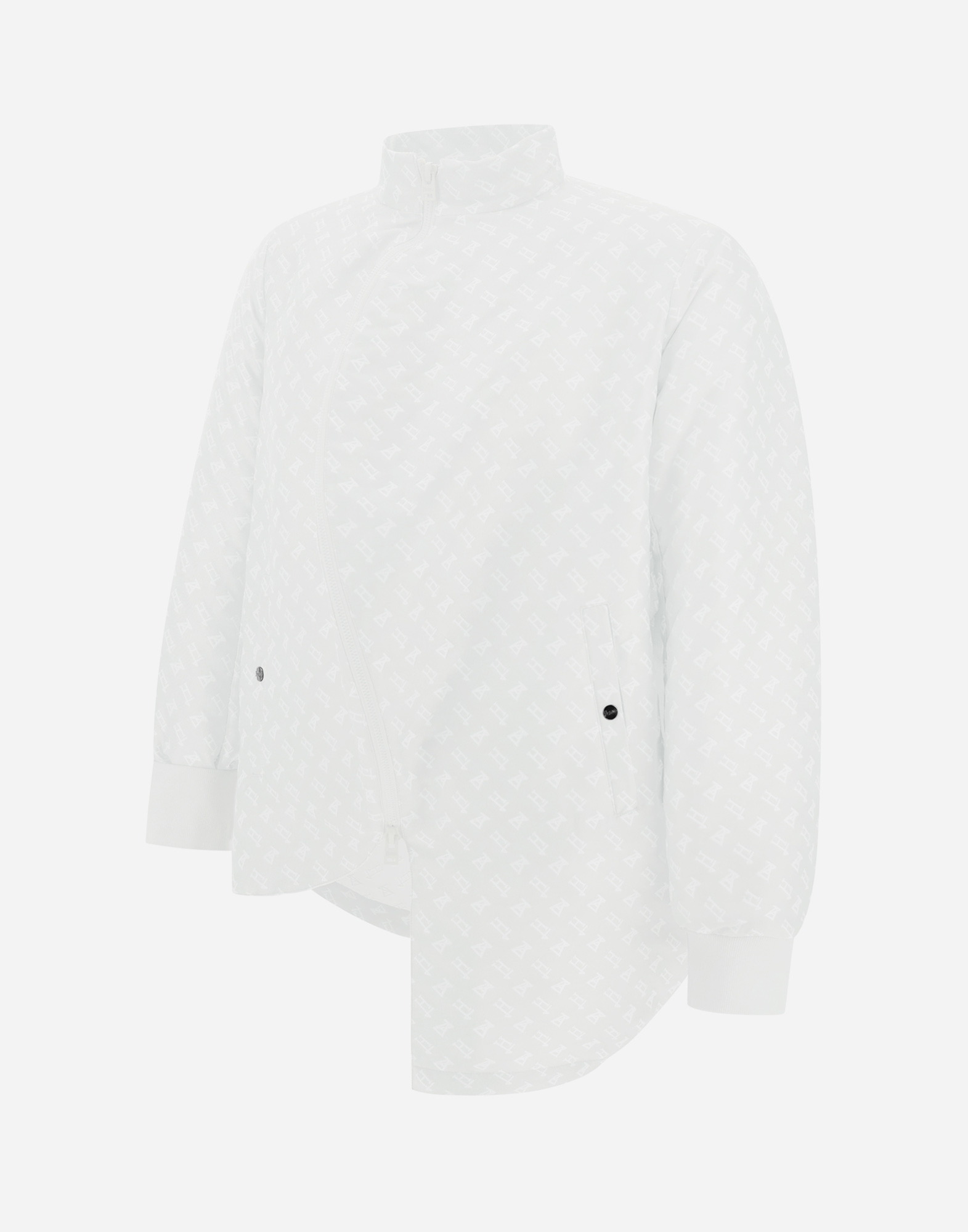 Herno Globe Bomber Jacket In Photocromatic Monogram In White
