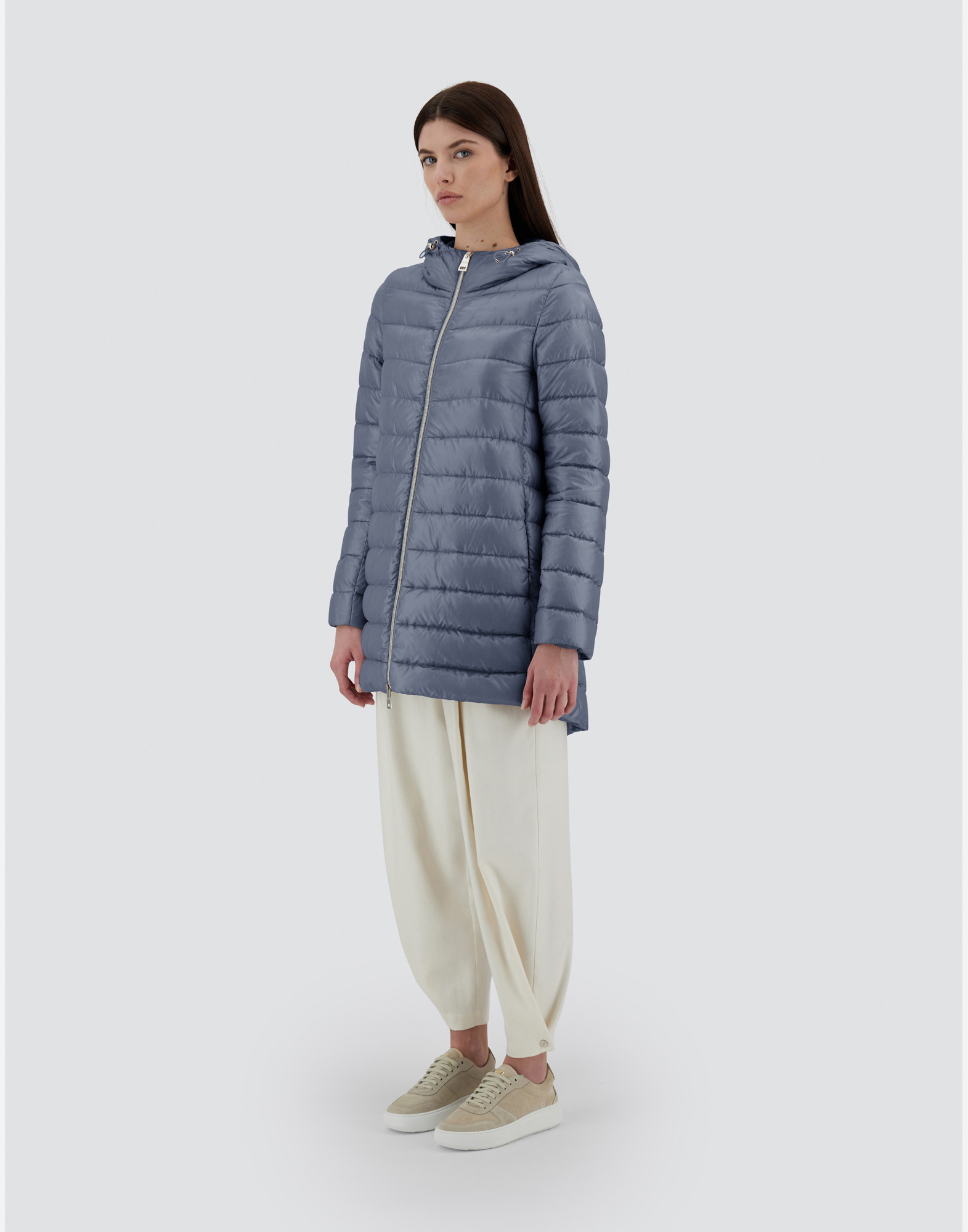Herno Resort A-shape Jacket In Nylon Ultralight In Light Blue
