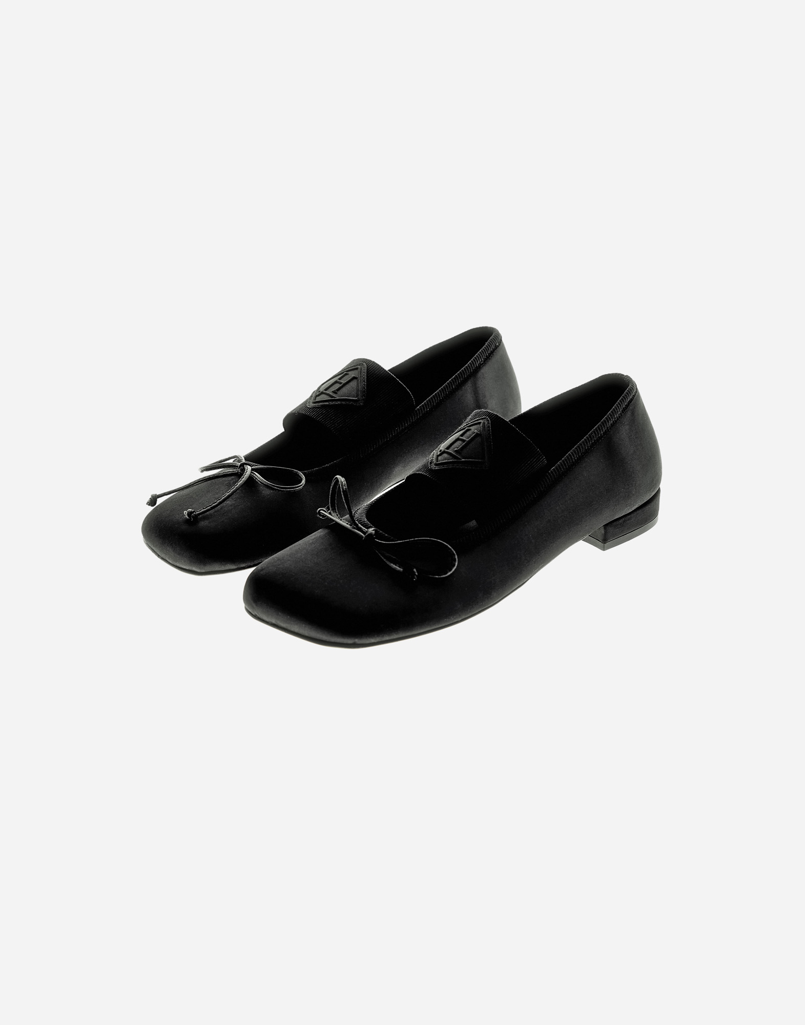 Shop Herno Satin Ballet Flats In Black