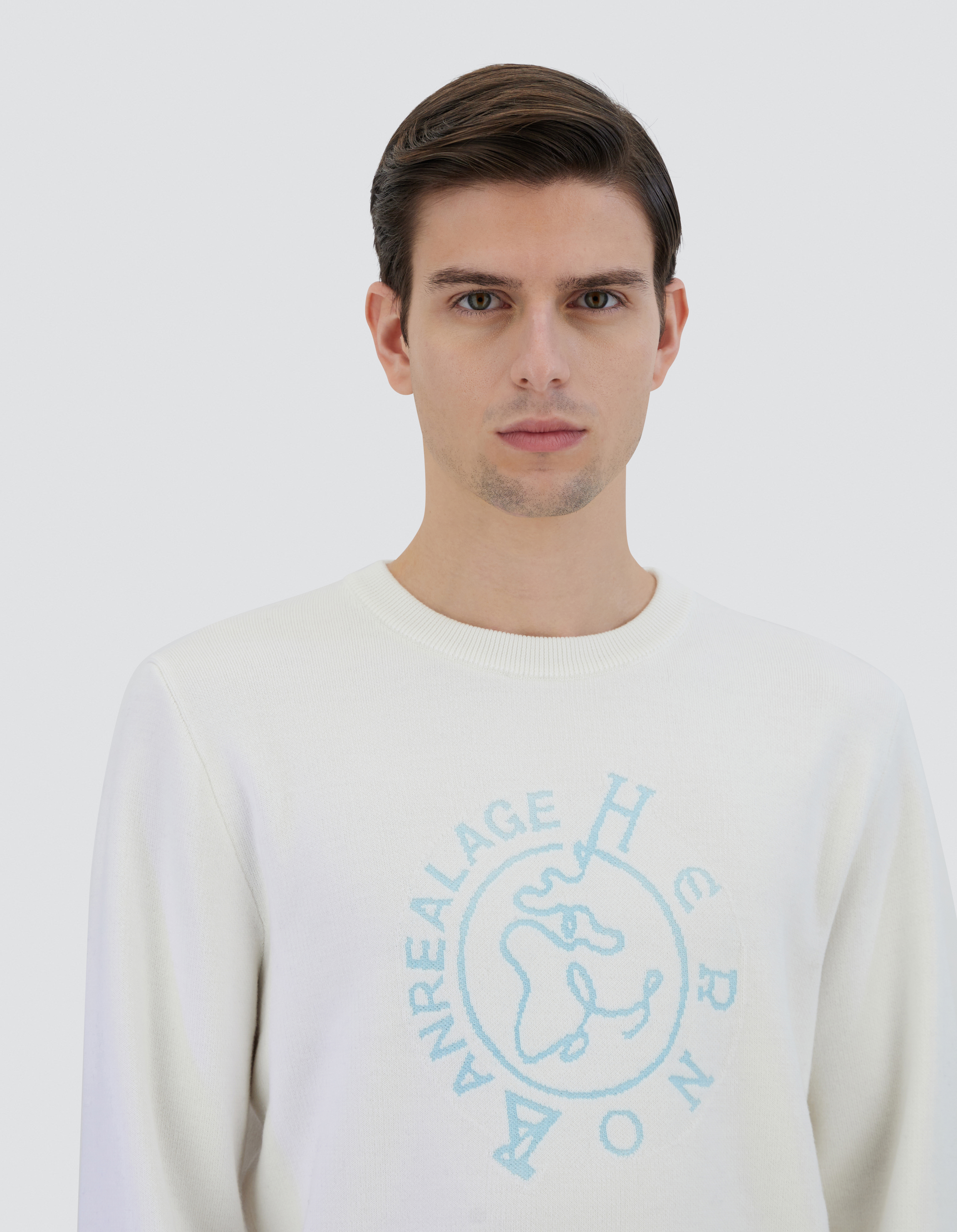 Herno Globe Sweater In Photocromatic Knit In White