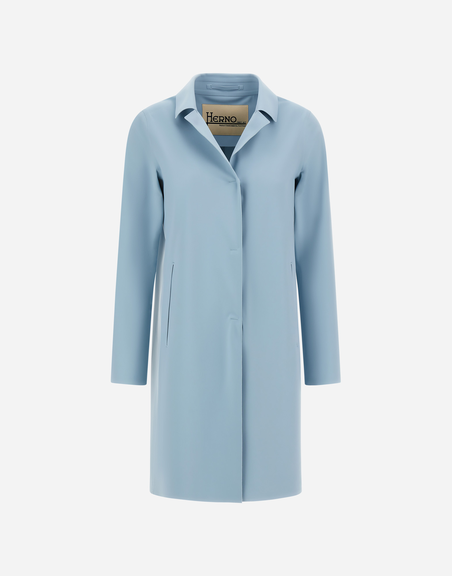 Herno Coat In First-act Pef In Light Blue