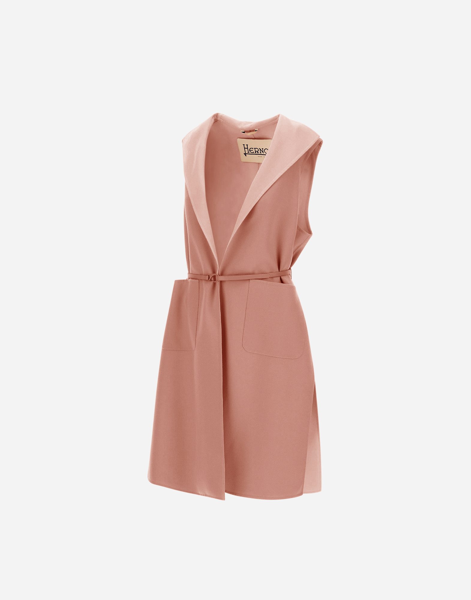 Herno Double-layered Wool Vest In Pink