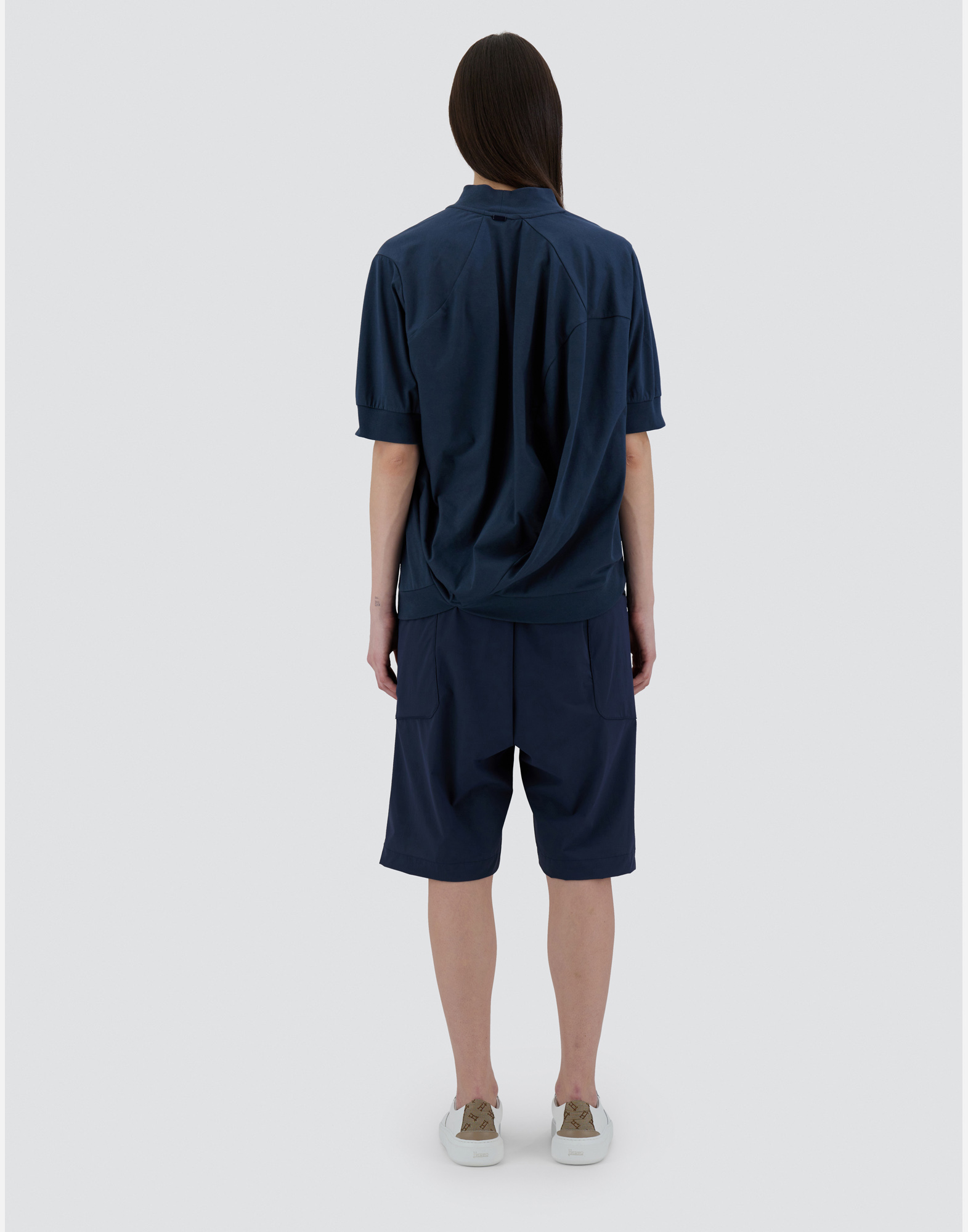 Herno Globe Sweater In Eco Jersey In Blue