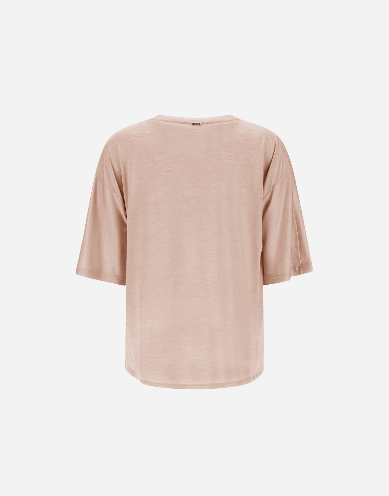 Herno T-shirt In Light Silk & Wool In Light Pink