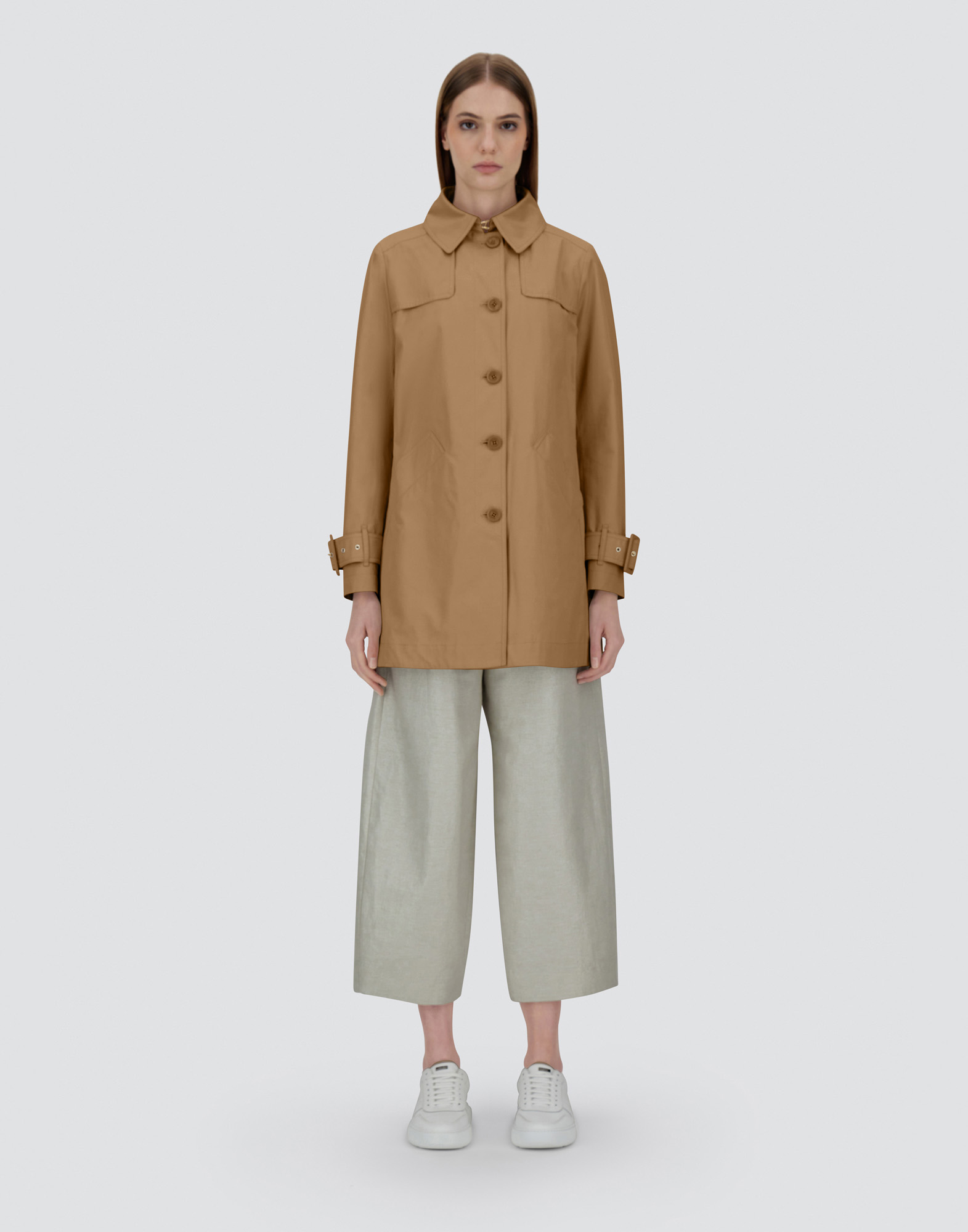 Herno Raincoat In Delon And Monogram In Camel