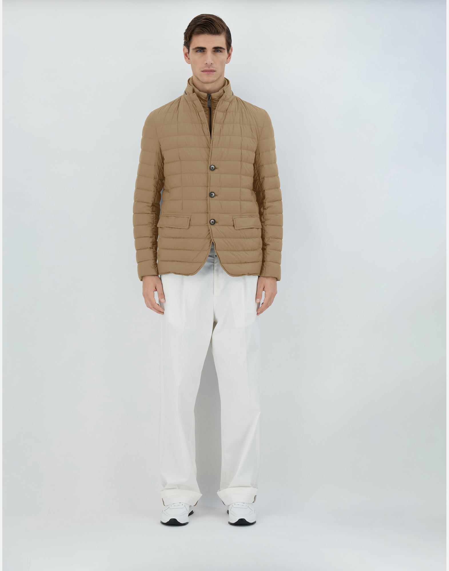 Herno Ecoage Blazer With Bib In Sand