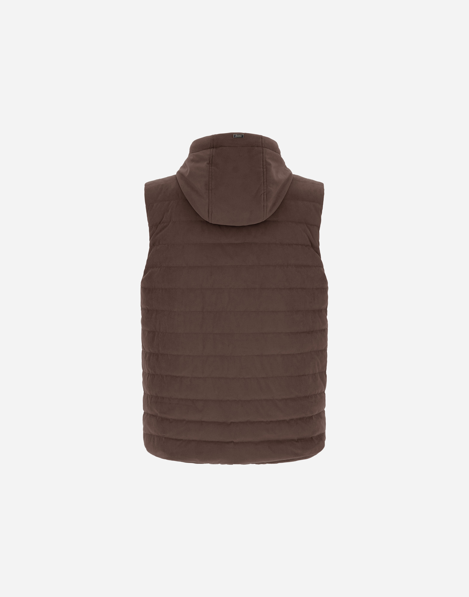 Shop Herno Suede Effect Vest In Dark Brown