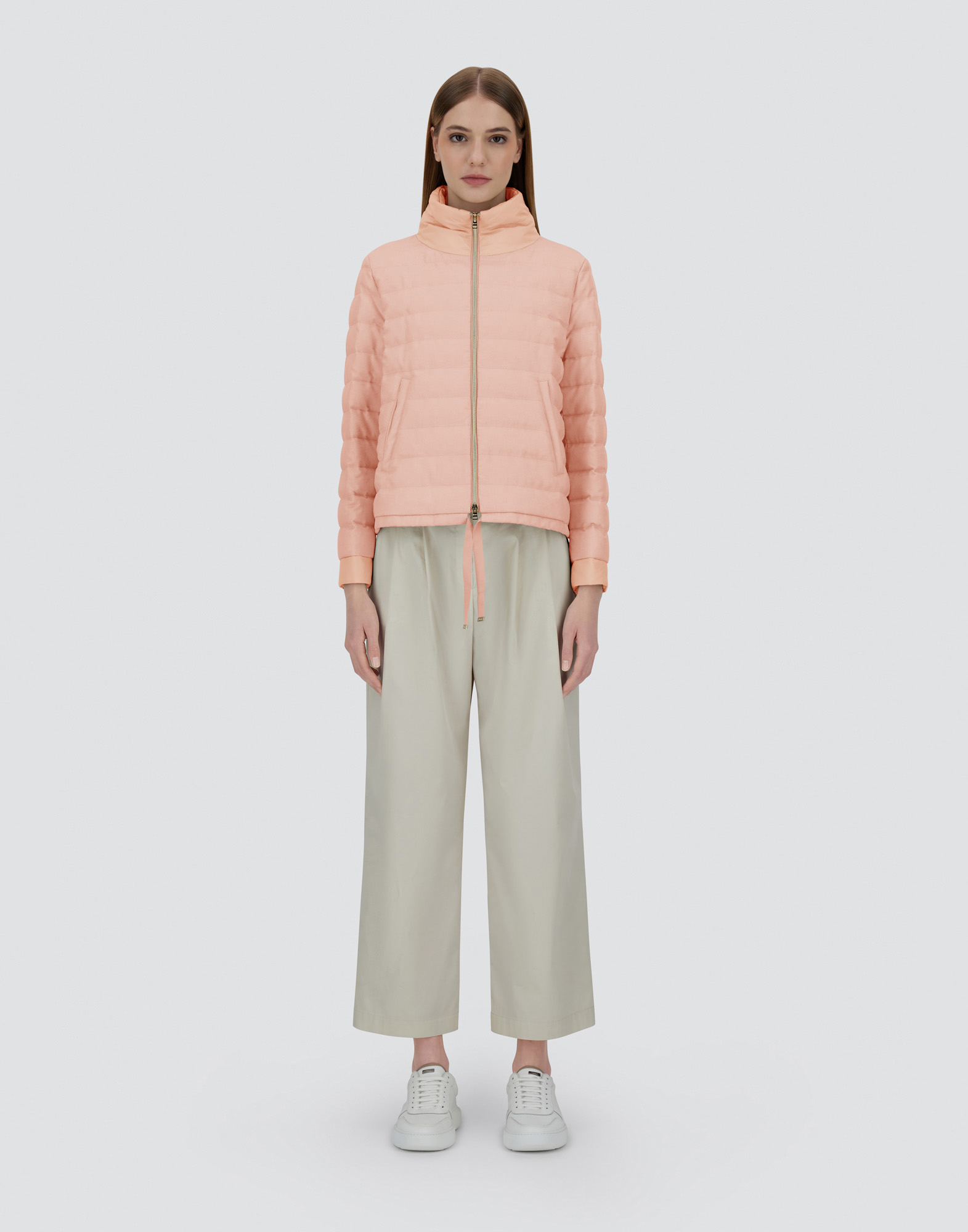 Herno Jacket In Cashmere, Silk And Ecoage In Light Pink