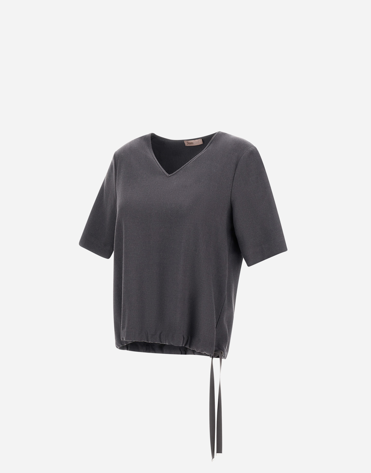 Herno Resort T-shirt In Melange Flannel In Gray