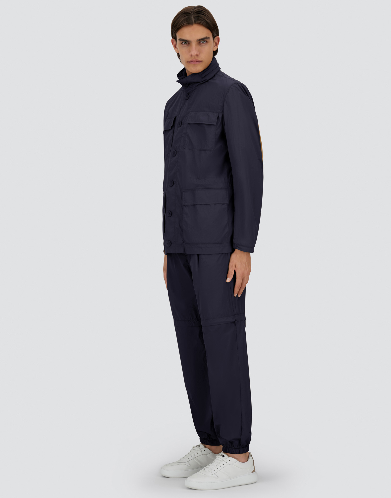 Shop Herno Ultralight Crease Field Jacket In Blue