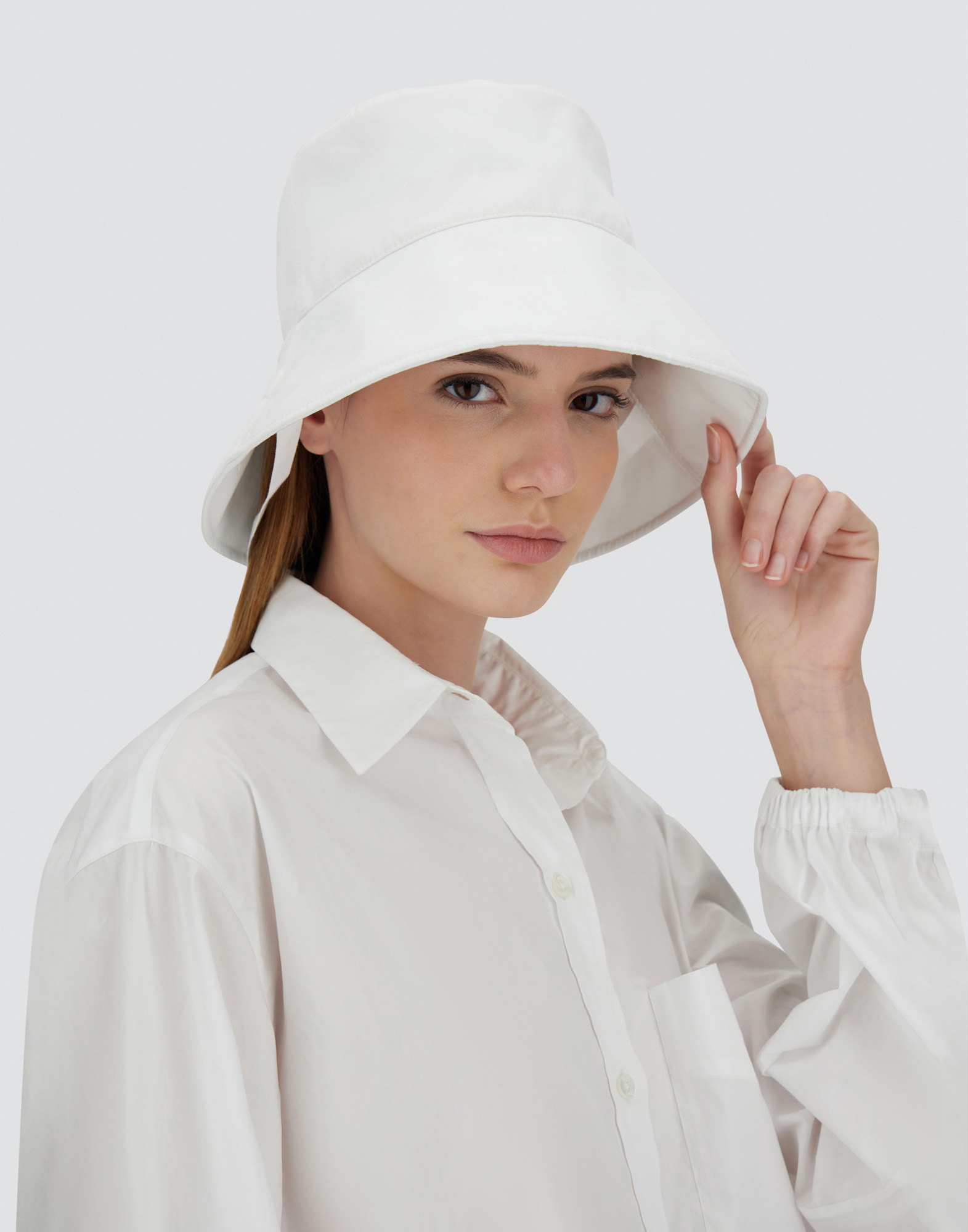 Herno New Techno Taffeta Hat In White