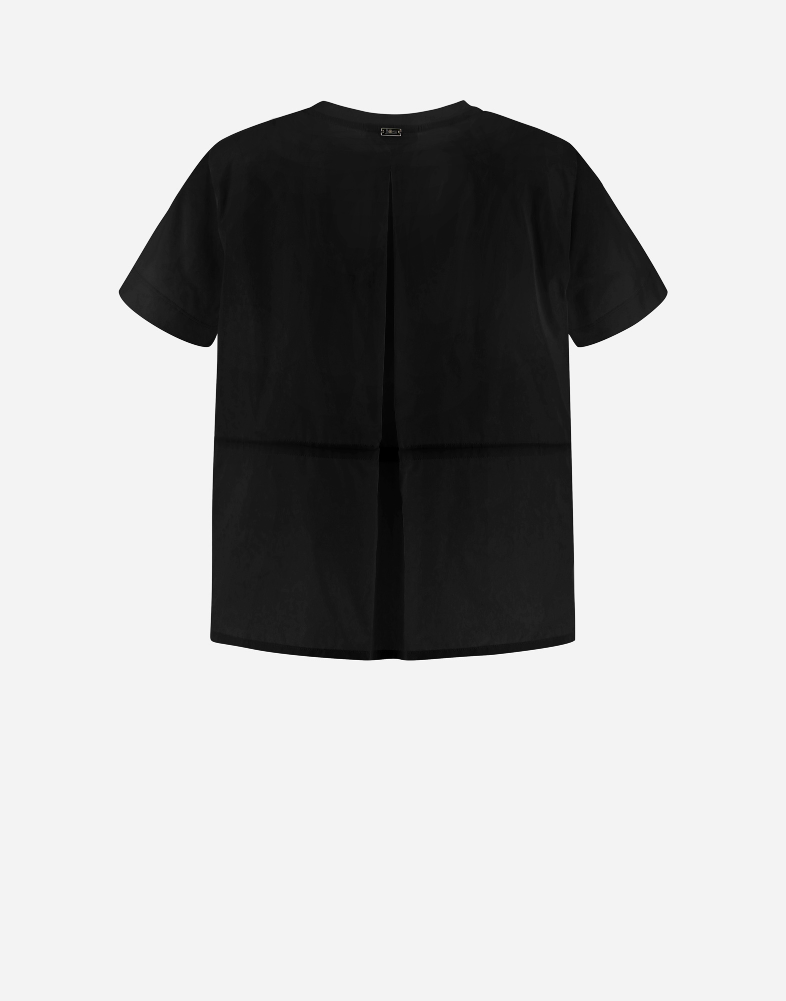 Herno Chic Cotton Jersey & New Techno Taffetà Tシャツ In Black