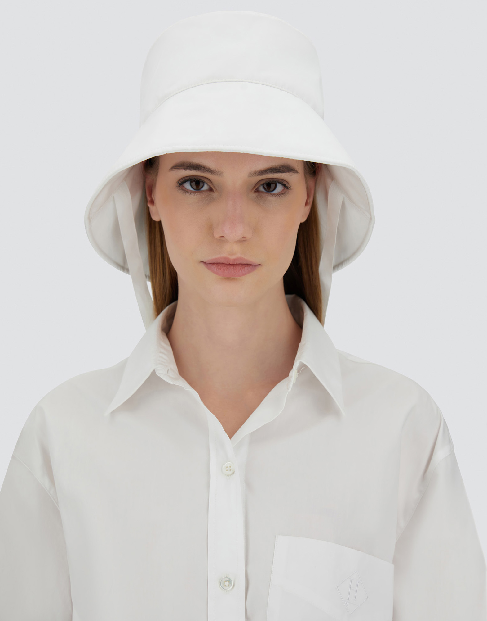 Herno New Techno Taffeta Hat In White
