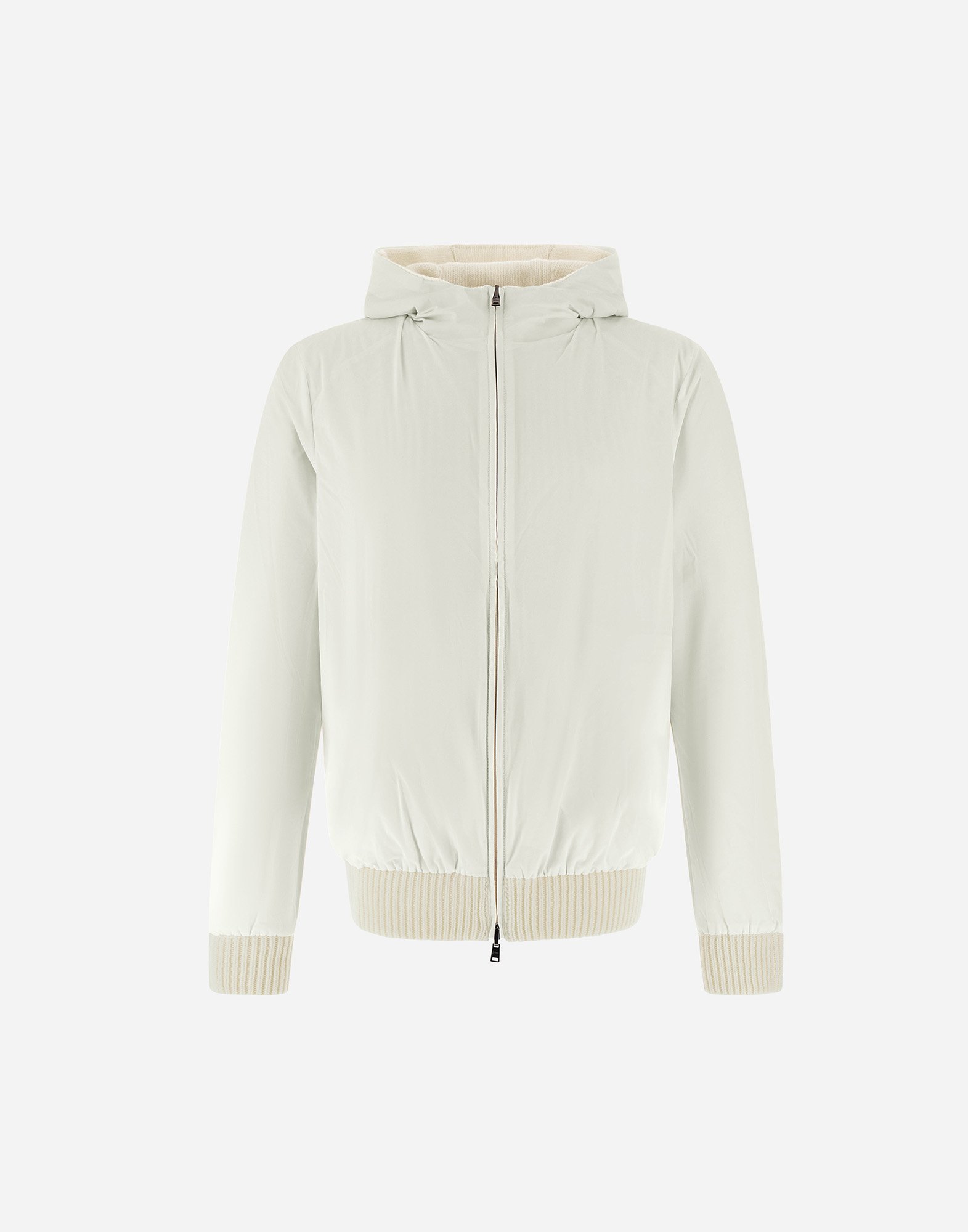 Herno Resort Cardigan In Stocking-stitched Carded Wool In Cream