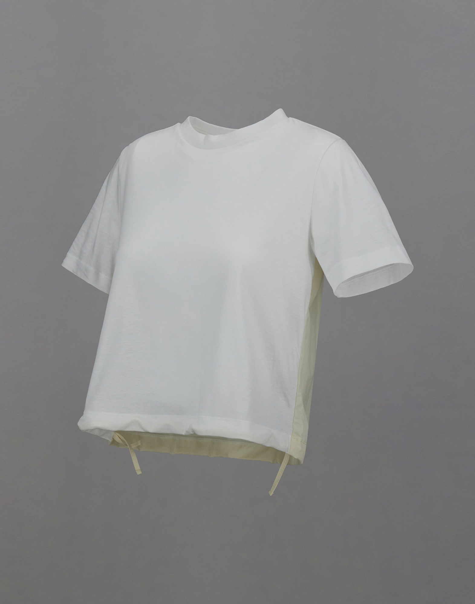 Herno Laminar T-shirt In Mercerised Jersey And Tech-poplin In White